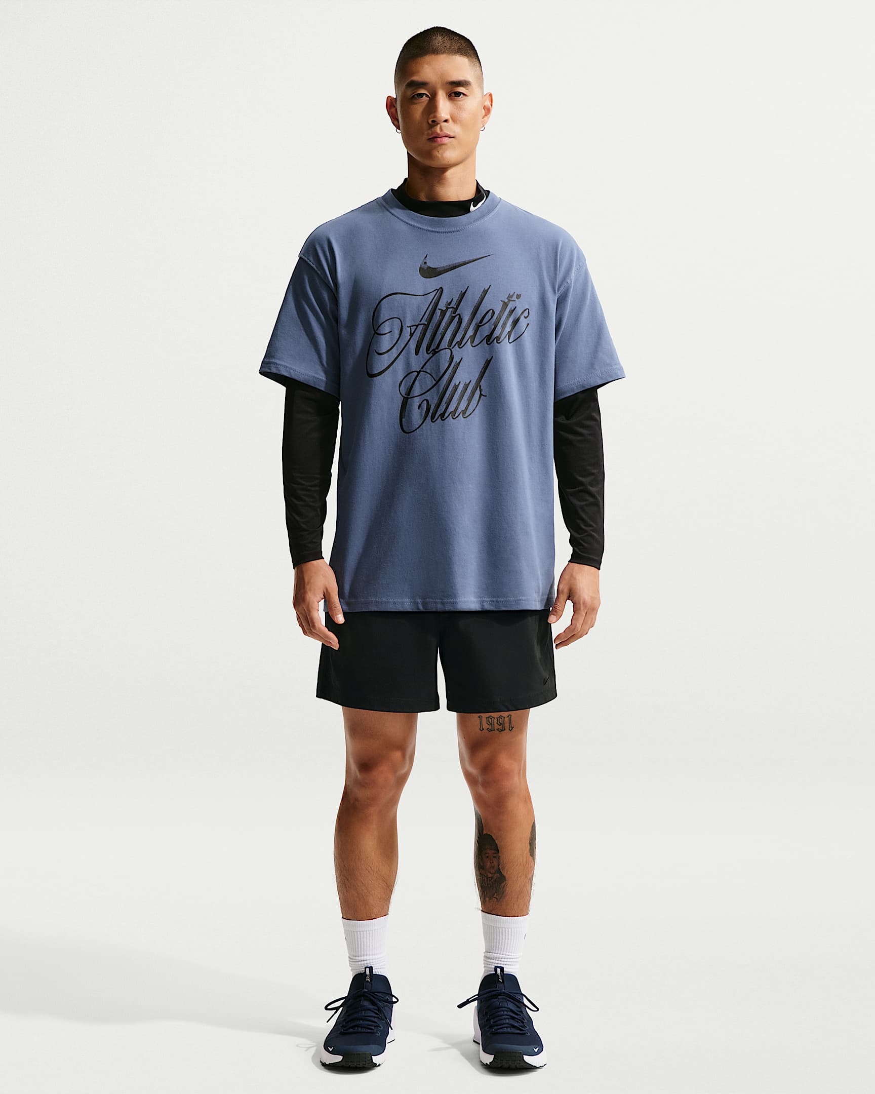 Nike N.A.C. Dri-FIT 男子速干针织训练短裤 - 黑/淡象牙白/黑