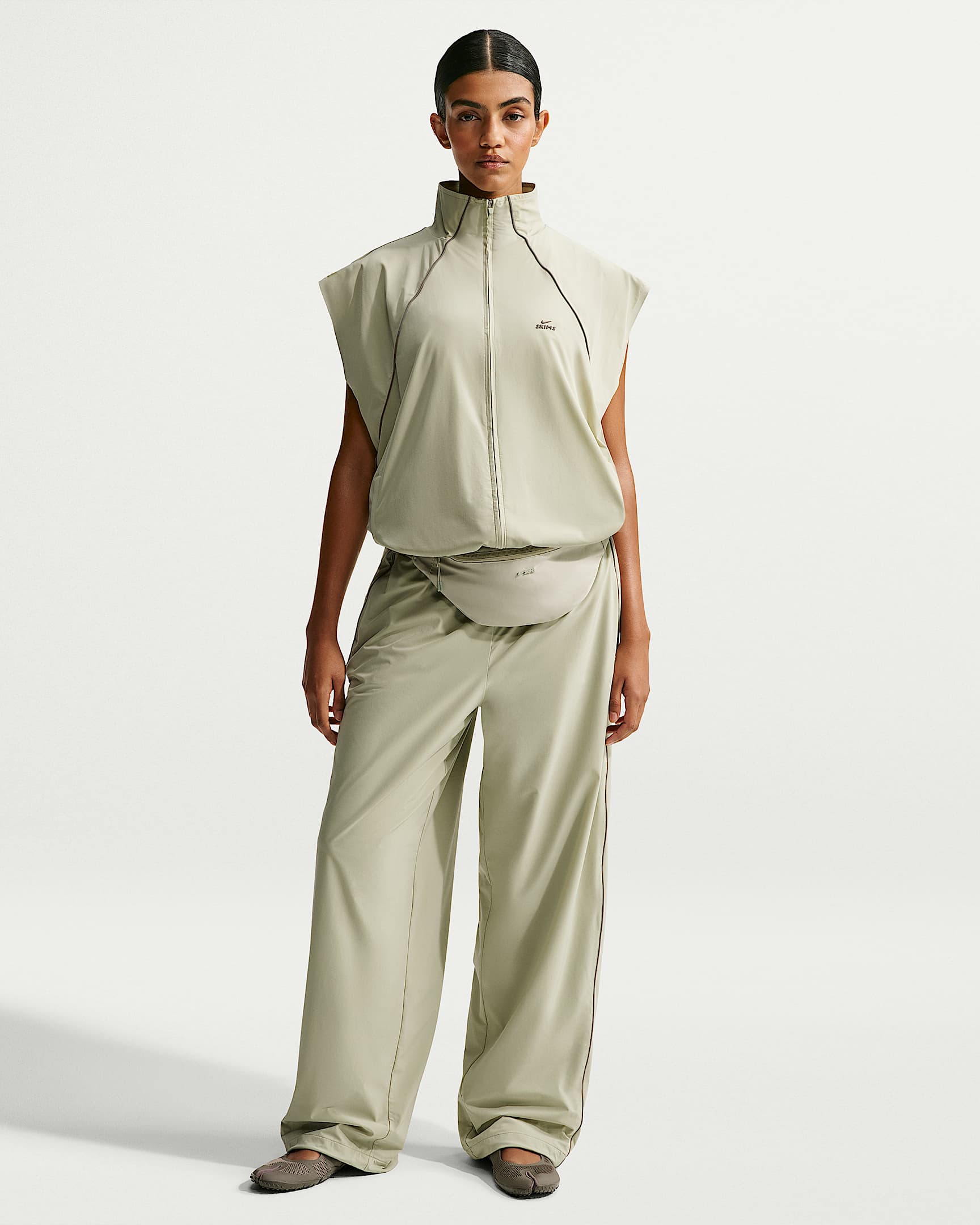 NikeSKIMS Stretch Nylon 女子 Oversize 风速干长裤 - NSKM Talc