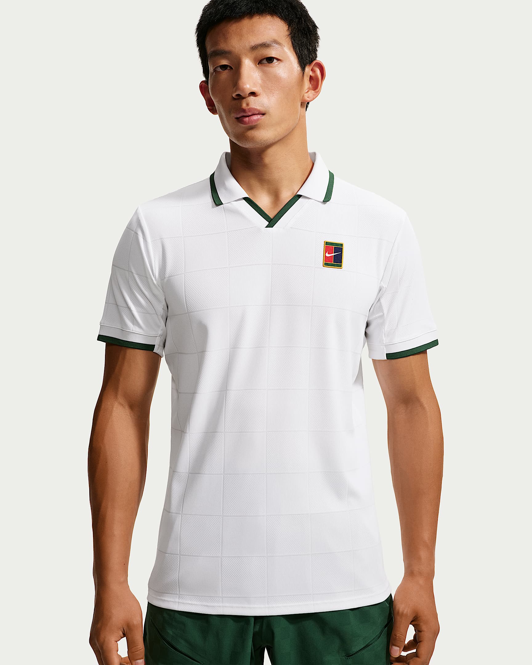 NikeCourt Slam Dri-FIT ADV 扬尼克·辛纳同款男子速干网球翻领T恤 - 白色