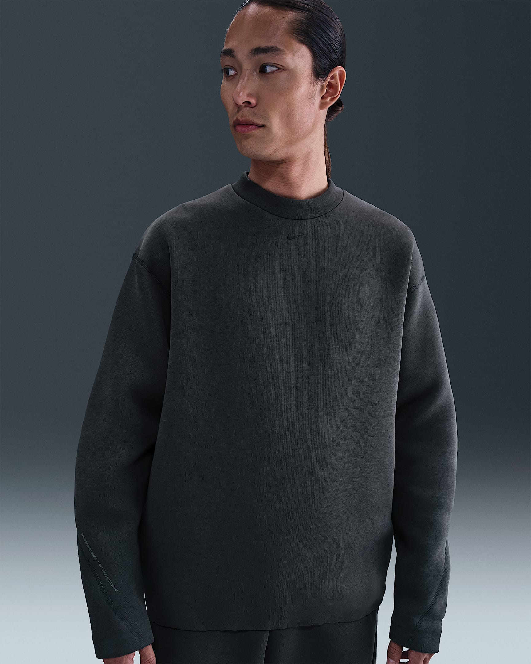 Nike Tech 男子针织宽松圆领上衣 - 煤黑/黑