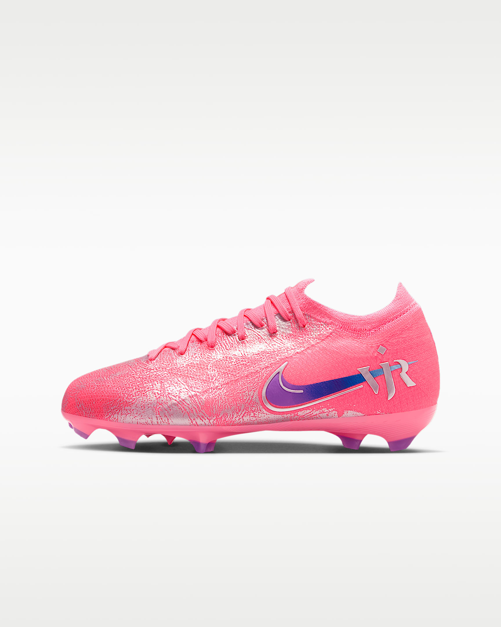 Nike Jr. Mercurial Vapor 16 Pro "Vini Jr." 耐克刺客系列大童 FG 天然硬质草地低帮足球鞋 - 落日红/旧宝蓝