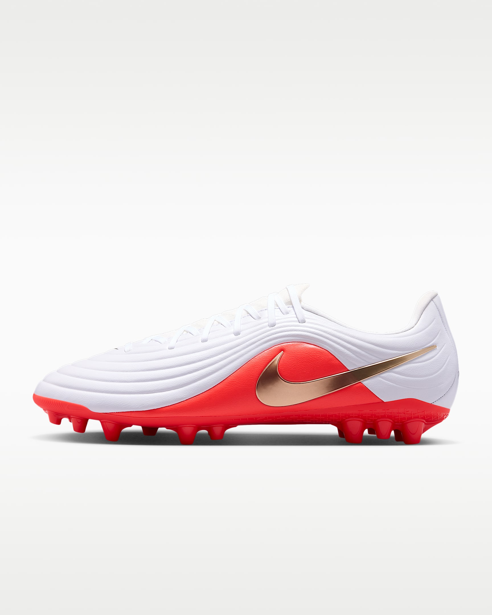 Nike Tiempo Maestro Academy 耐克天迫系列男/女 AG 人造草地低帮足球鞋 - 白色/亮深红/朦胧金
