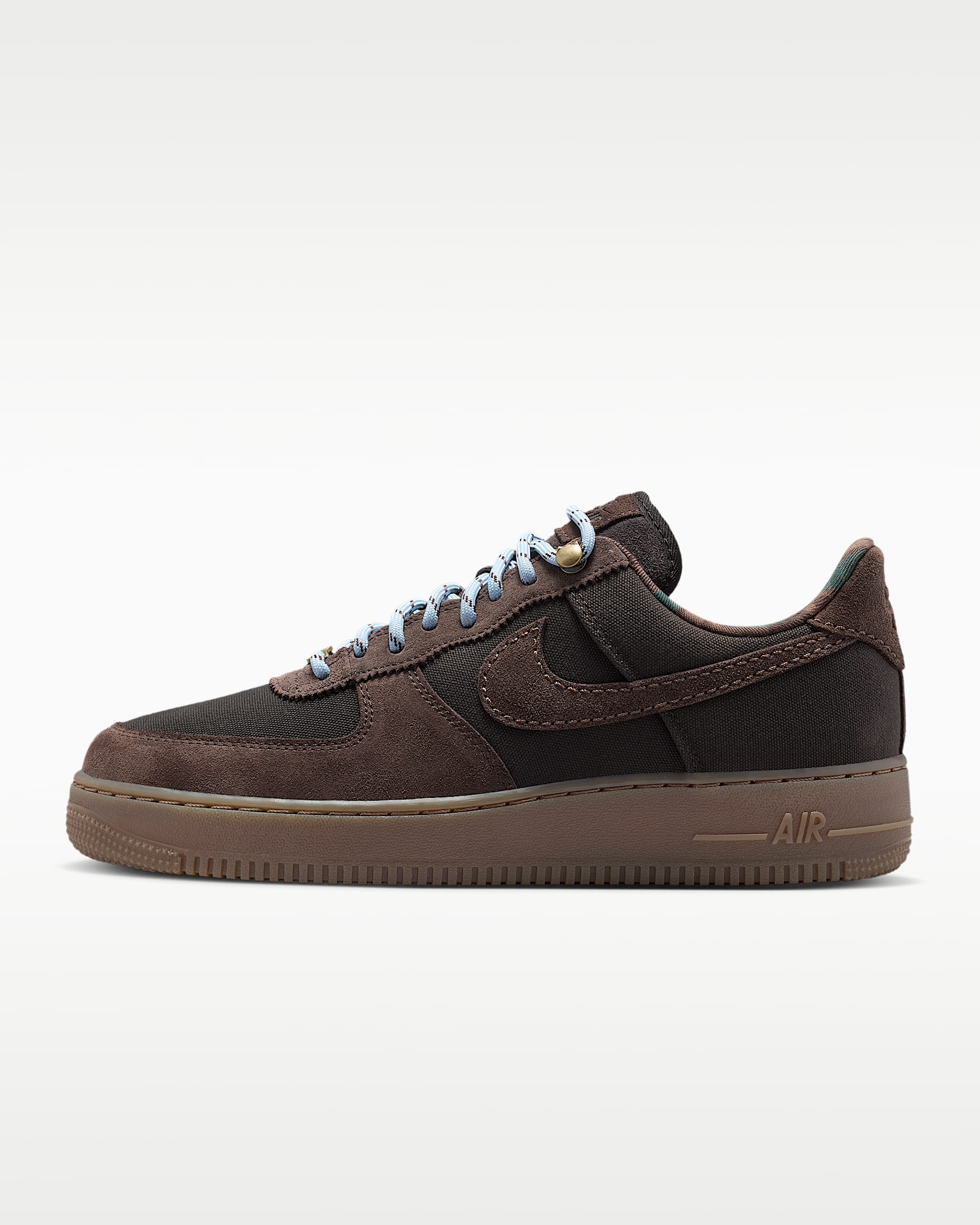 Nike Air Force 1 '07 LV8 男子空军一号运动鞋 - 阴影棕/橡皮中褐/浅军械蓝/巴洛克棕