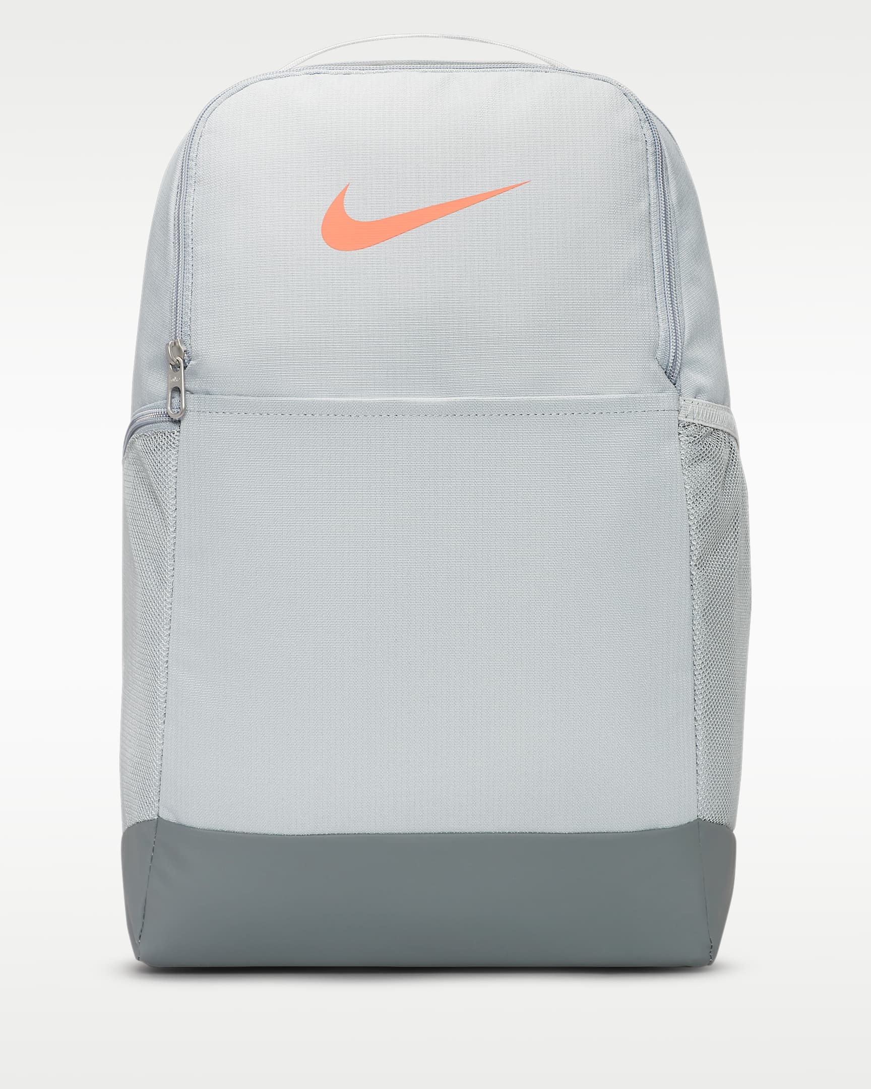 Nike Brasilia 9.5 训练双肩包 - 浅烟灰/烟灰/迷幻橙