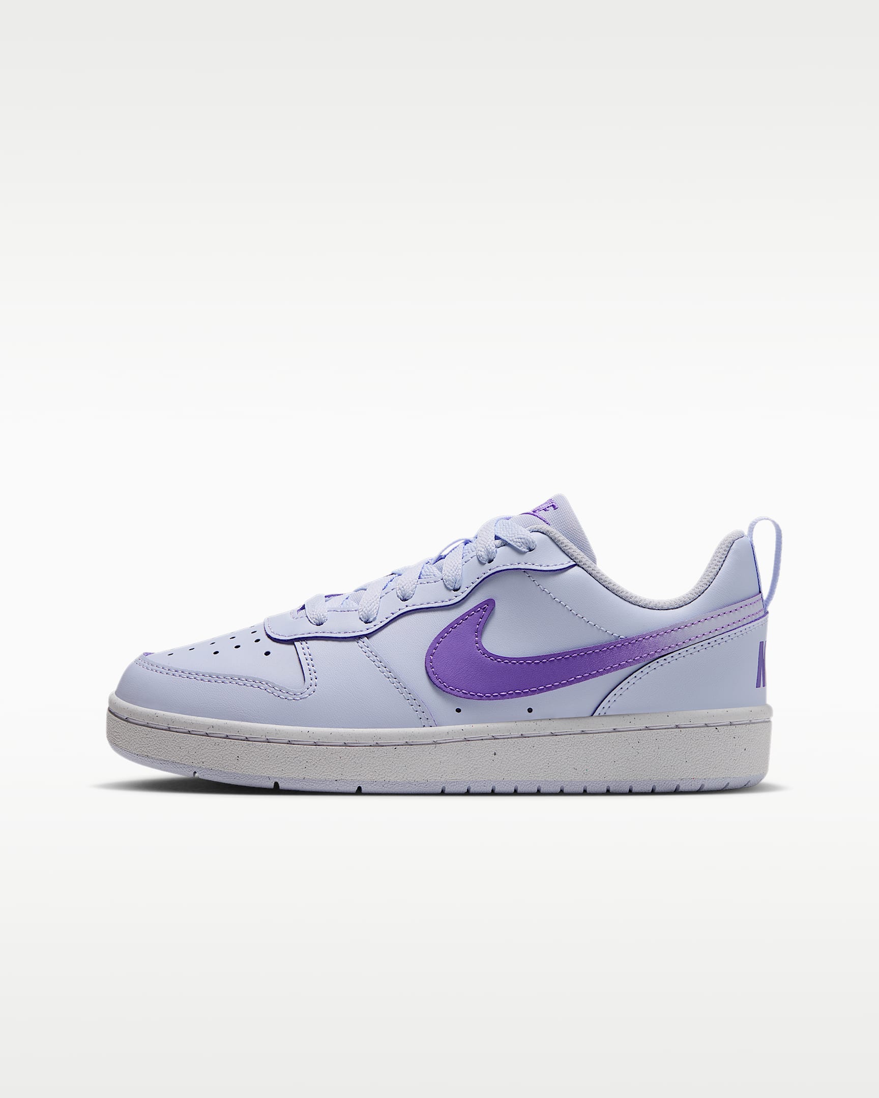 Nike Court Borough Low 耐克酷菠萝大童运动鞋 - 浅白紫色/白色/行动葡萄紫