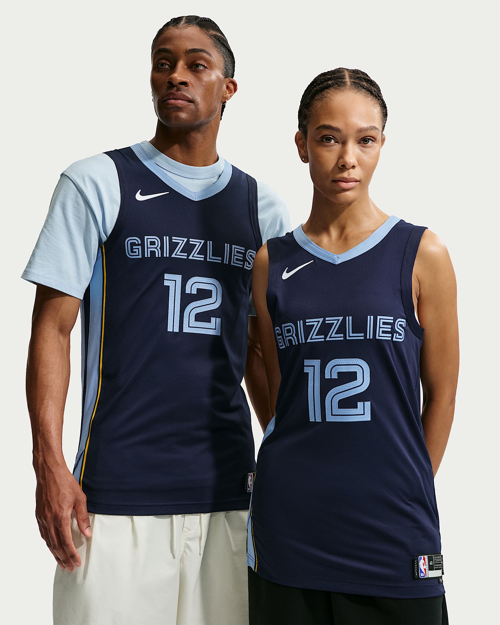 2020 赛季孟菲斯灰熊队 Icon Edition Nike NBA Authentic Jersey 男子速干球衣 - 大学深蓝