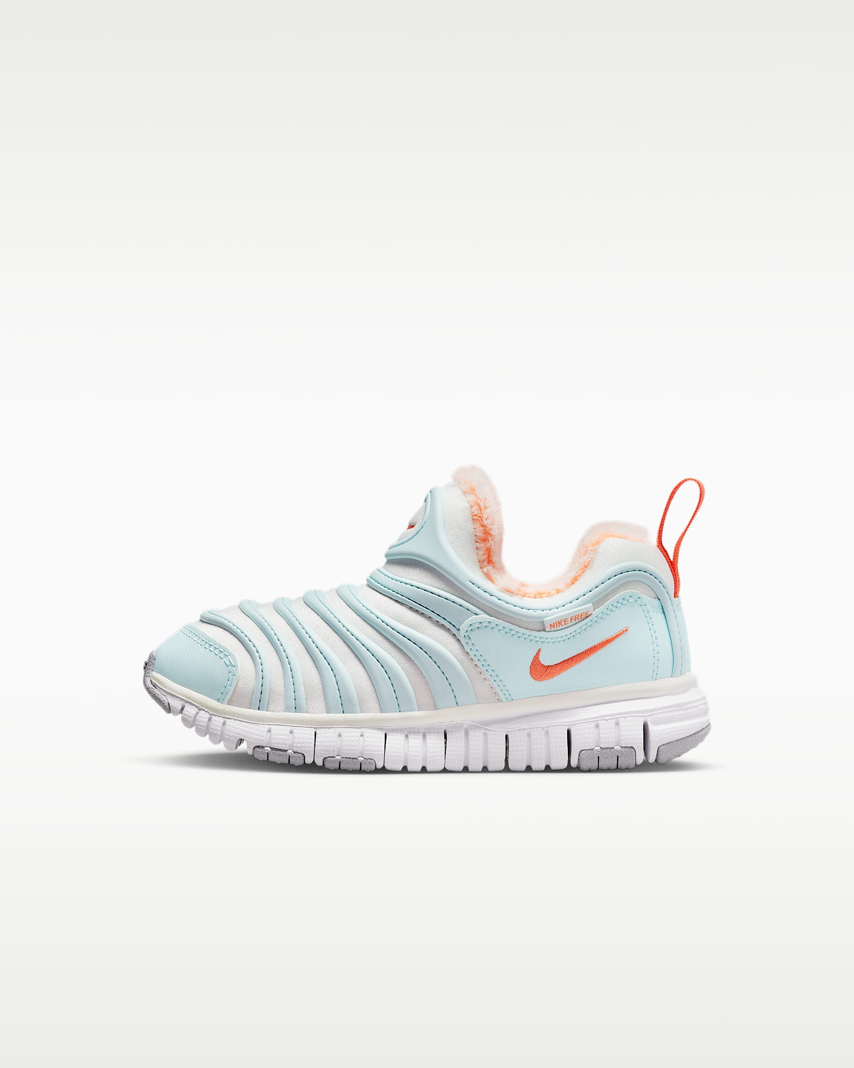 Nike Dynamo Free SE 耐克毛毛虫幼童易穿脱毛绒运动鞋 - 山峰白/白色/冰川蓝/迷幻橙