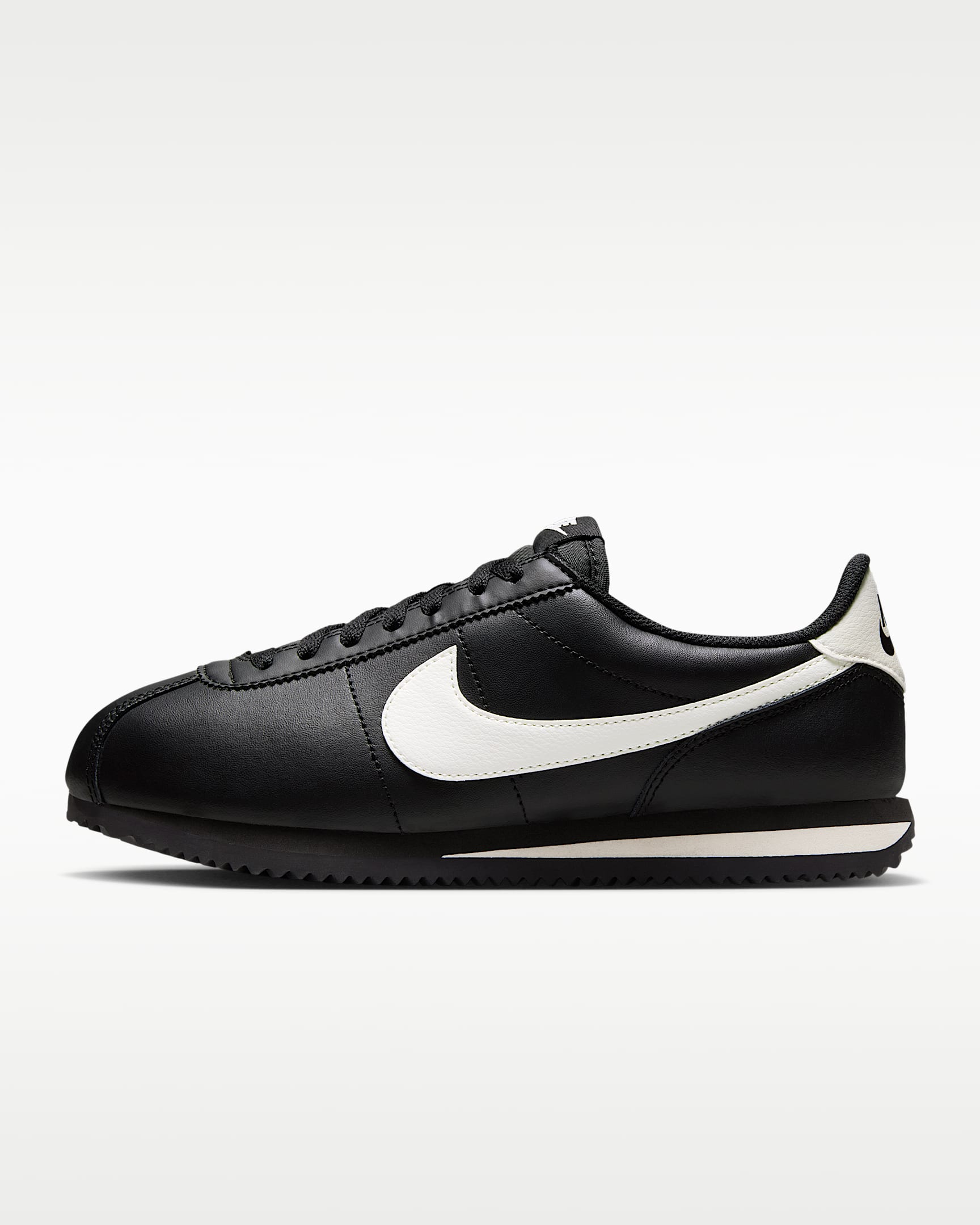 Nike Cortez Leather 女子运动鞋 - 黑/淡象牙白