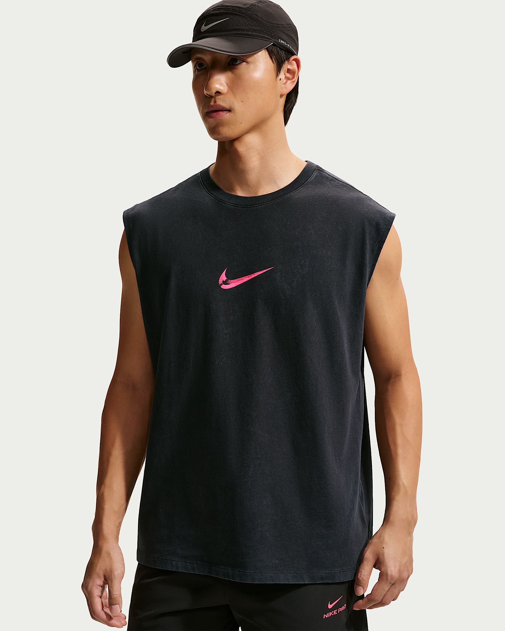 Nike 男子无袖T恤 - 黑/透明粉