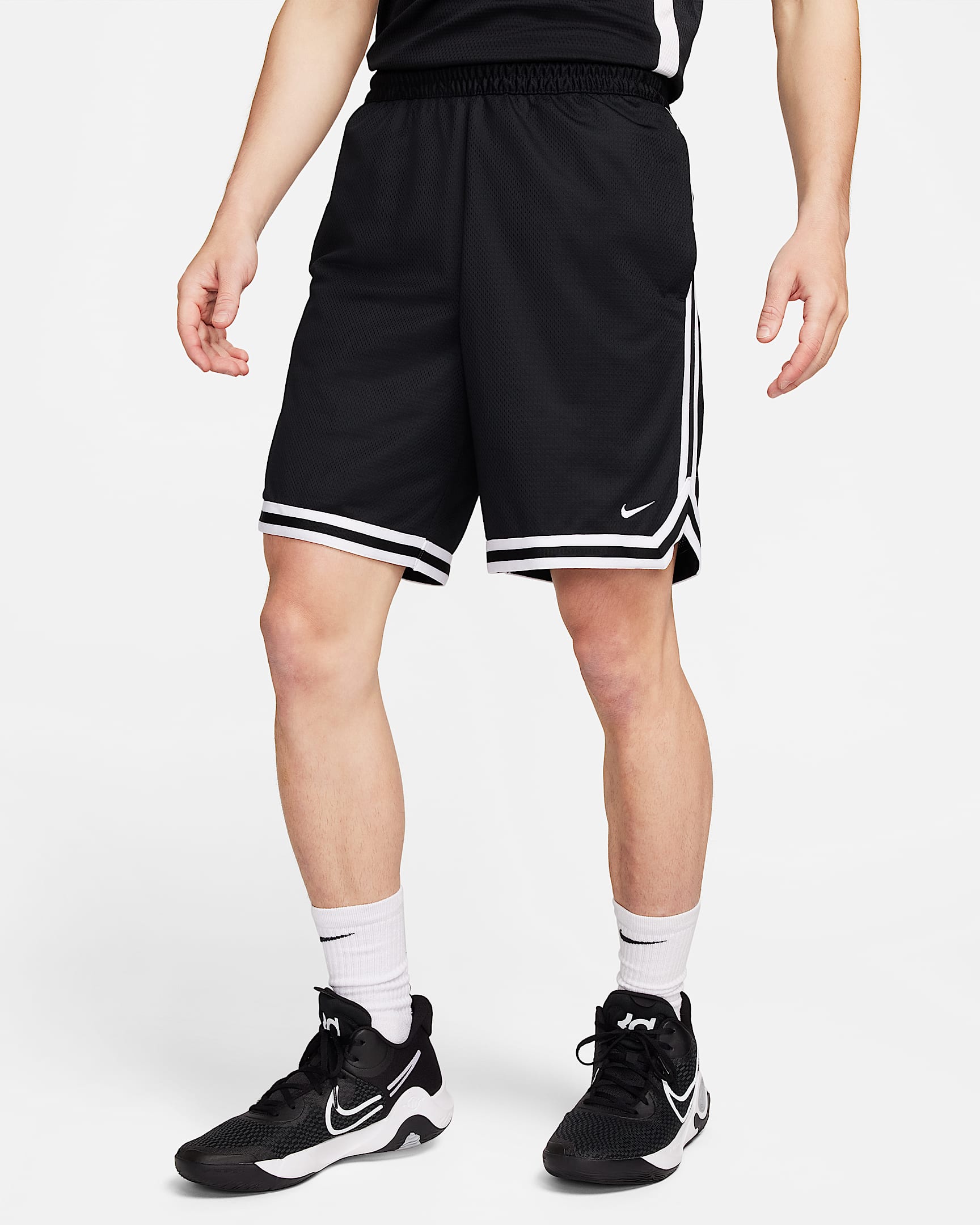 Nike DNA Dri-FIT 男子速干篮球短裤 - 黑/白色/白色