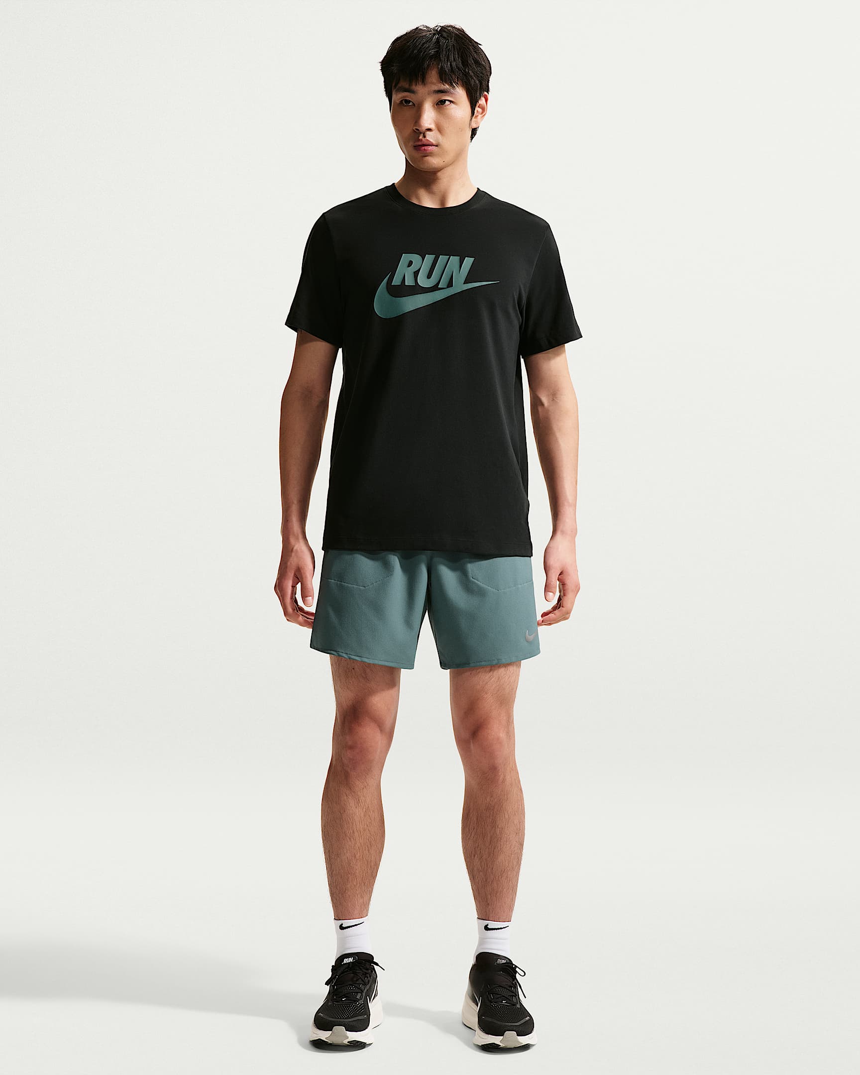 Nike Stride Dri-FIT 男子速干二合一跑步短裤 - 矿物岩板蓝