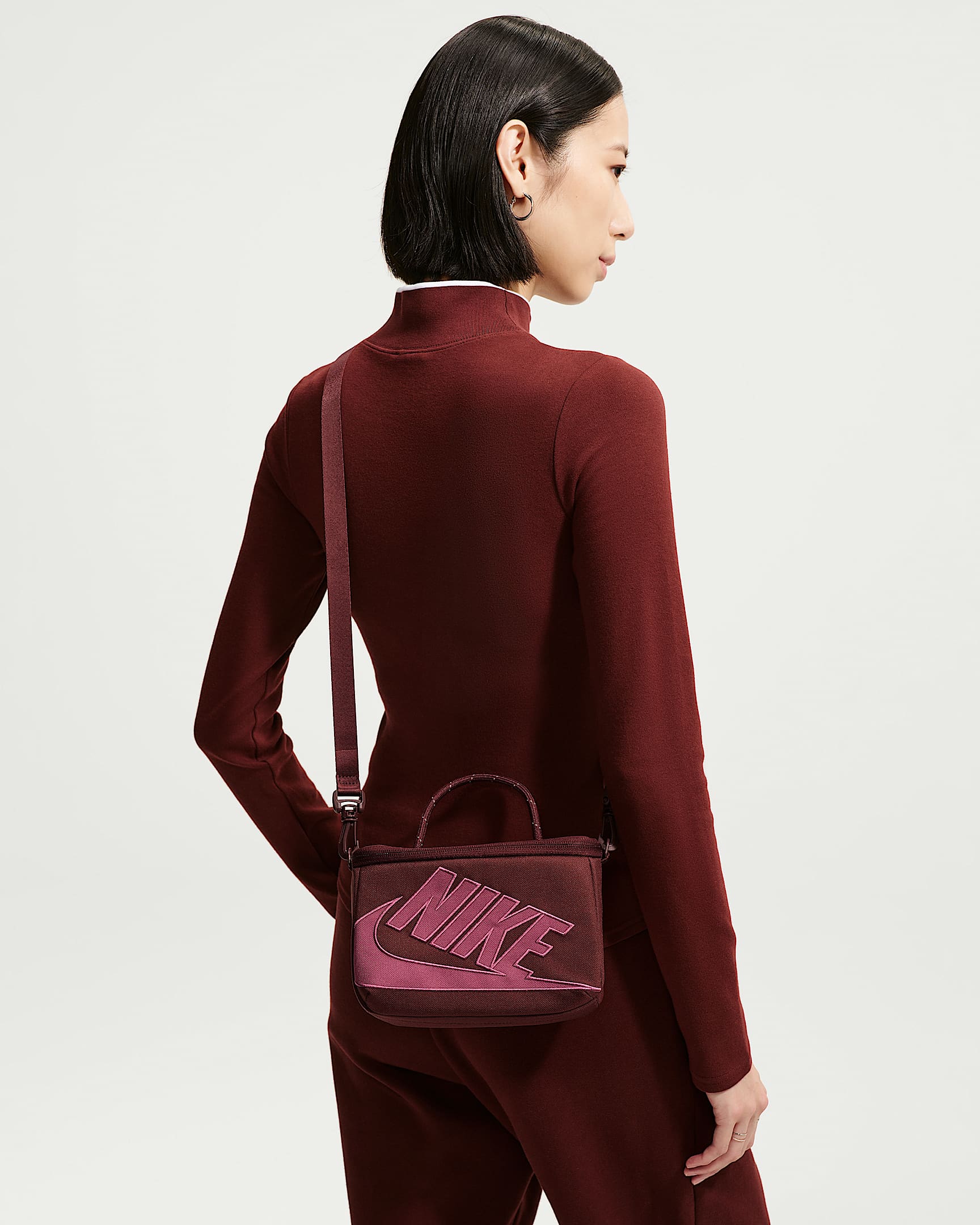 Nike 鞋盒式斜挎包 - 神秘枣红/神秘枣红/烟灰粉