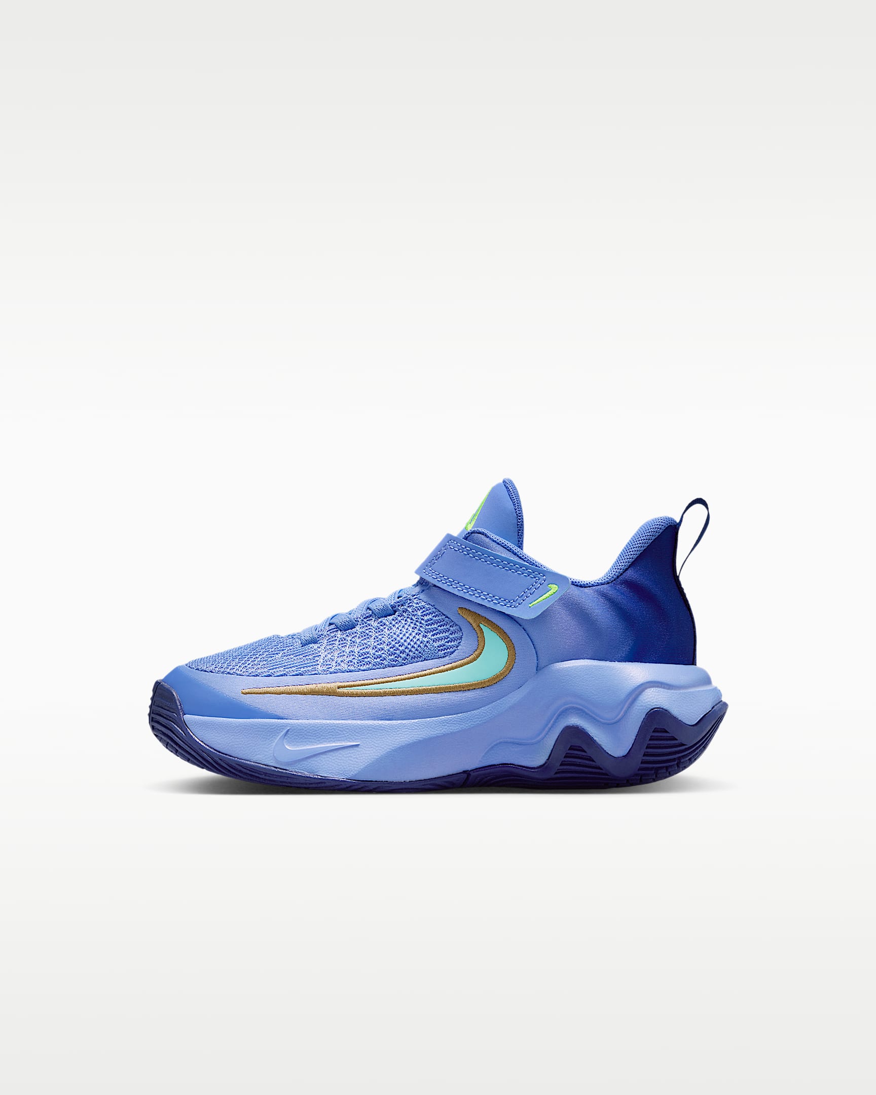 Giannis Immortality 4 耐克字母哥幼童运动鞋 - 脉冲宝石蓝/深宝蓝/荧光黄/宝石绿