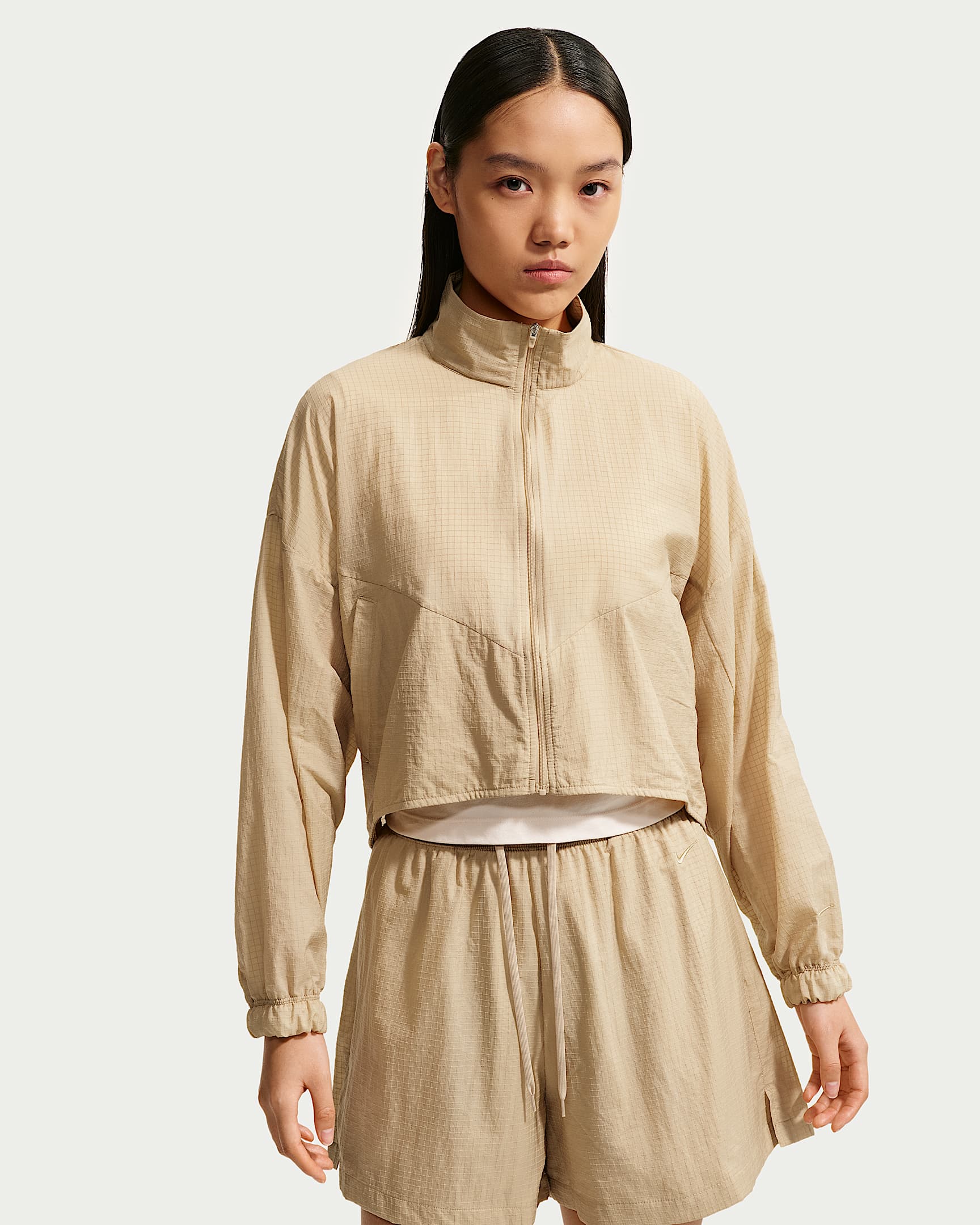 Nike Sportswear 女子 Oversize 风轻盈不易撕裂夹克 - 亚麻/亚麻