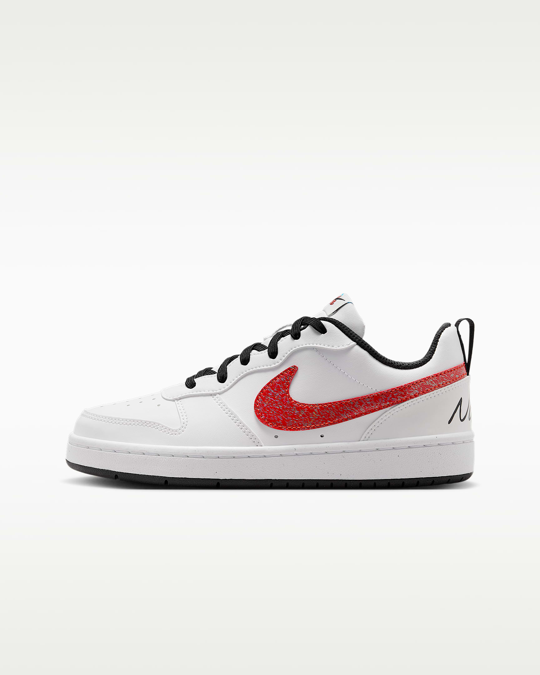 Nike Court Borough Low 耐克酷菠萝大童运动鞋 - 白色/热情红/微黄绿/电流蓝