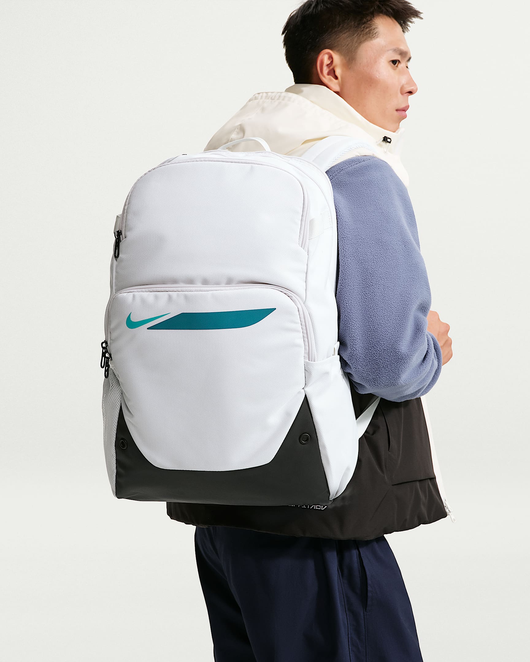 Nike Academy 足球双肩包 - 米白/烟灰蓝/仙人掌绿
