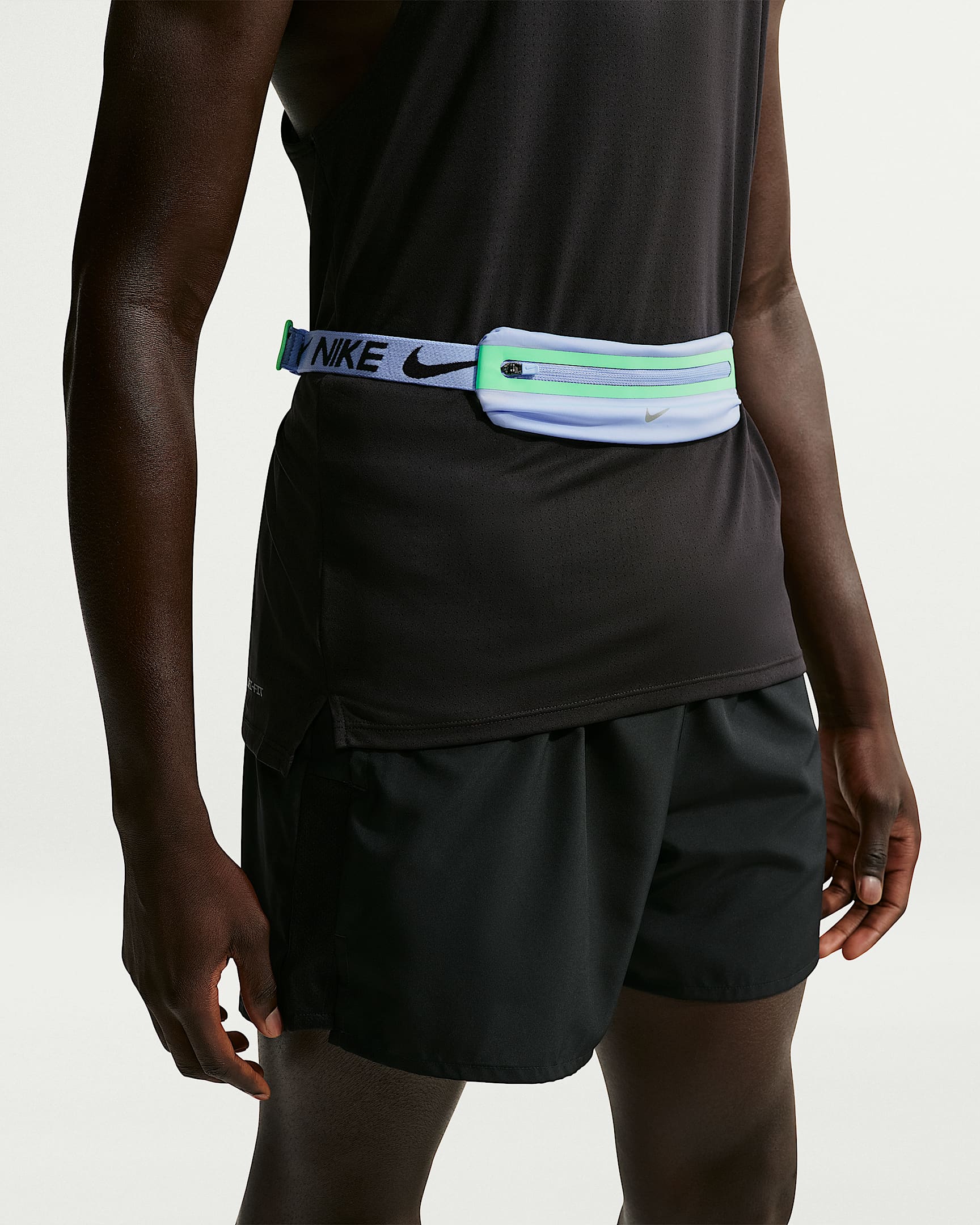 Nike Slim 4.0 速干跑步腰包 - 铝蓝/梦幻绿/银