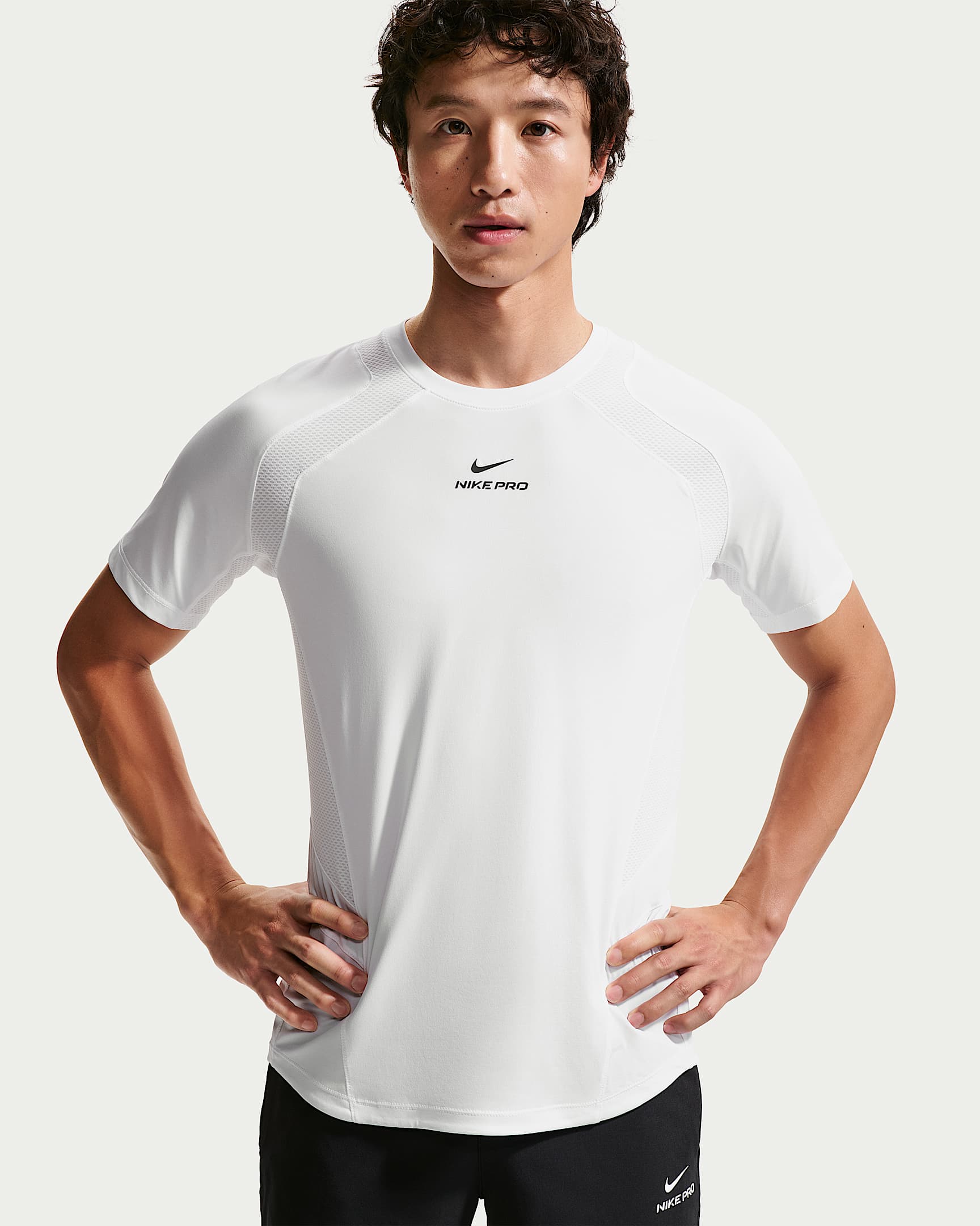 Nike Pro Training Dri-FIT ADV 男子速干专业训练短袖上衣 - 白色/白色/黑