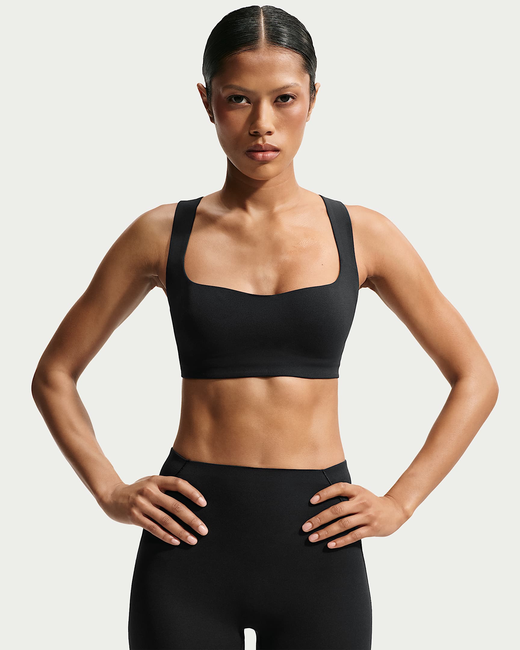 NikeSKIMS Studio Stretch 女子速干运动内衣 - NSKM Obsidian/NSKM Obsidian