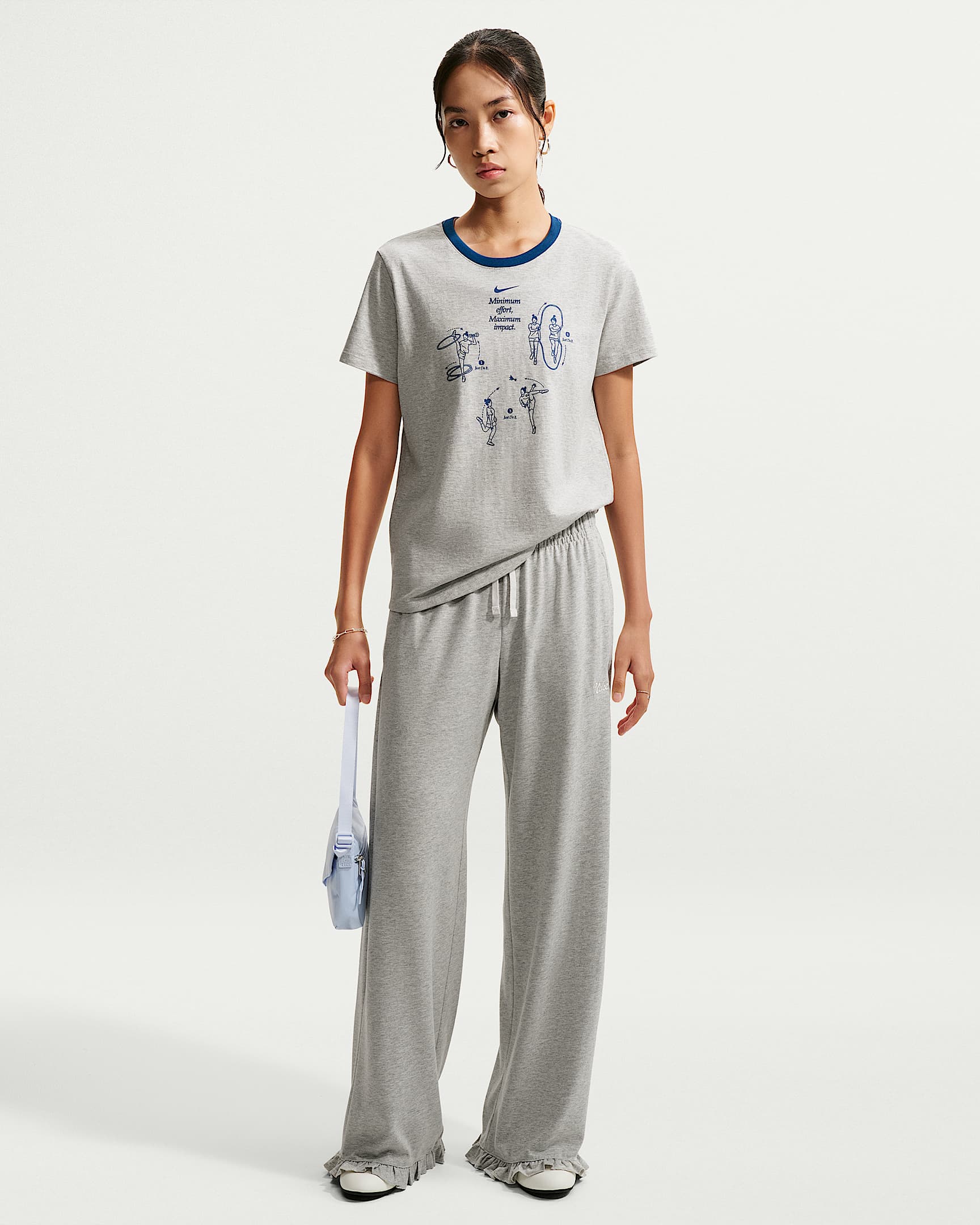 Nike Sportswear 女子中腰薄绒长裤 - 麻灰