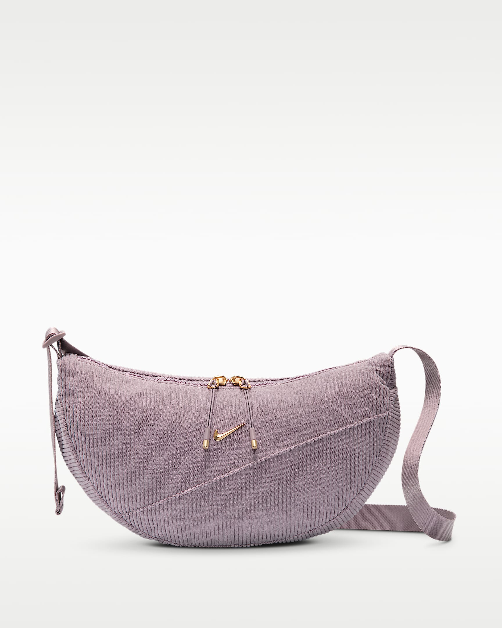 Nike Aura 新月形灯芯绒斜挎包 - 浅矿石紫/浅矿石紫/LT TRNSPRNT GLD