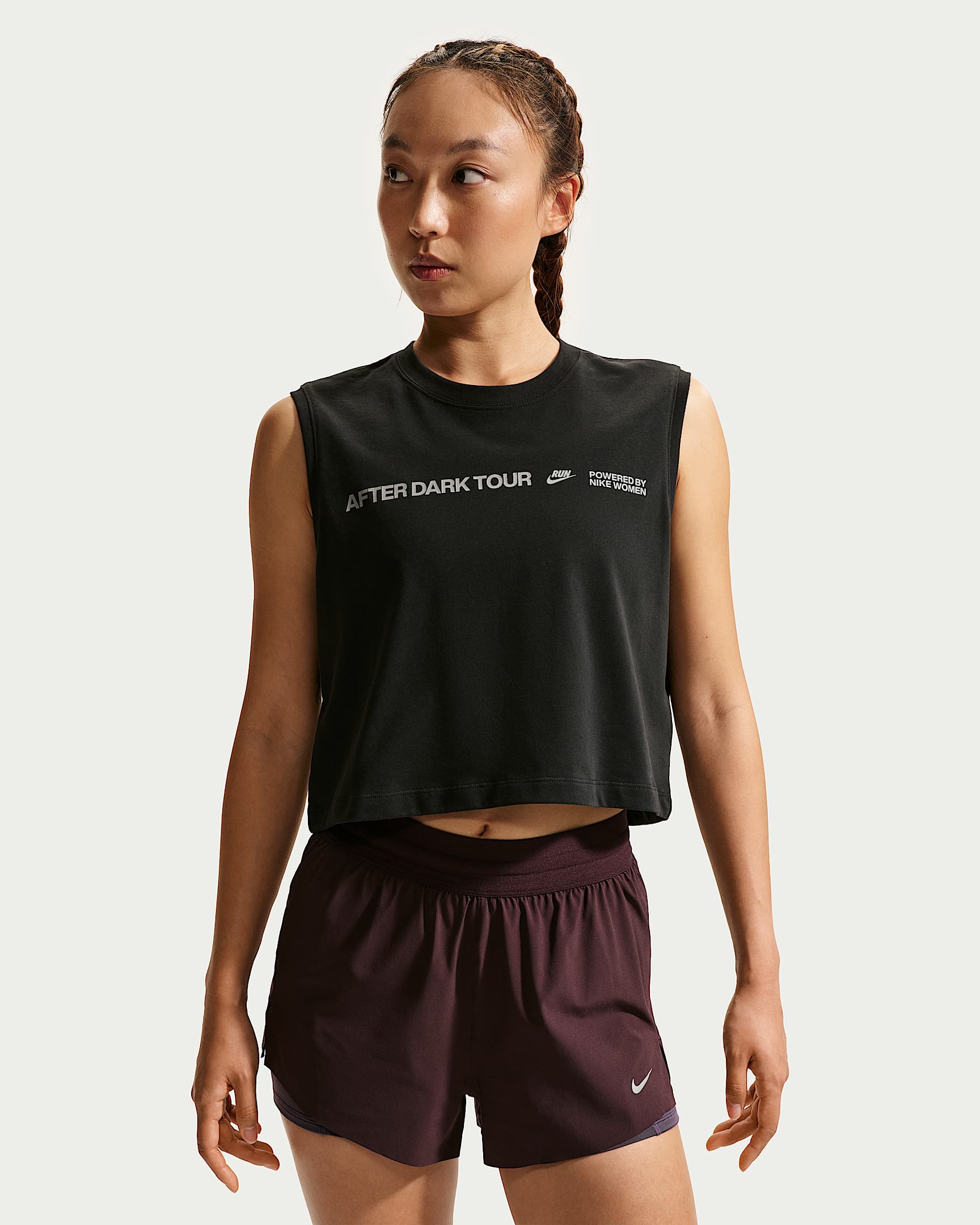 Nike After Dark Tour Dri-FIT 女子速干无袖跑步T恤 - 黑