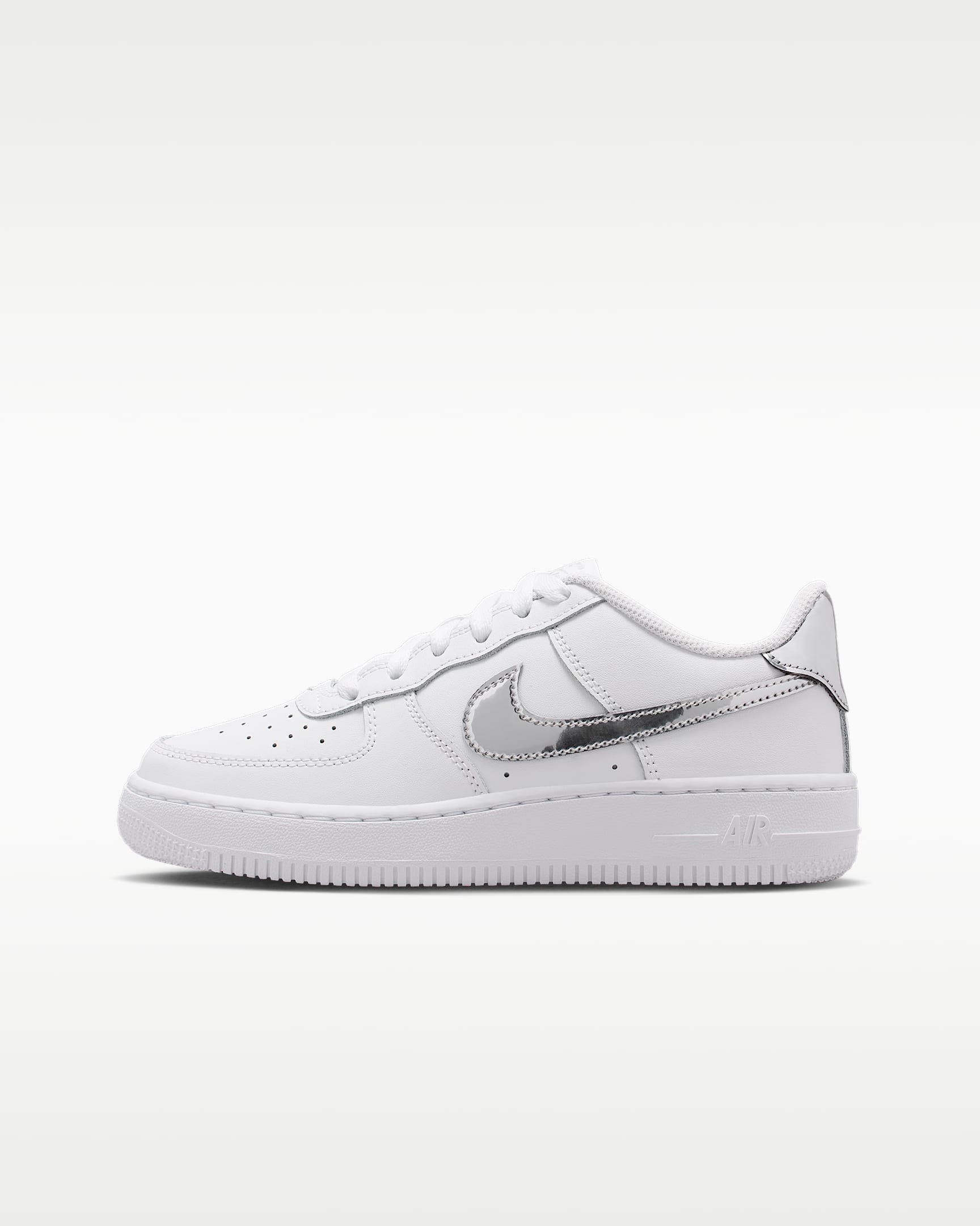 Nike Air Force 1 大童空军一号运动鞋 - 白色/金属银
