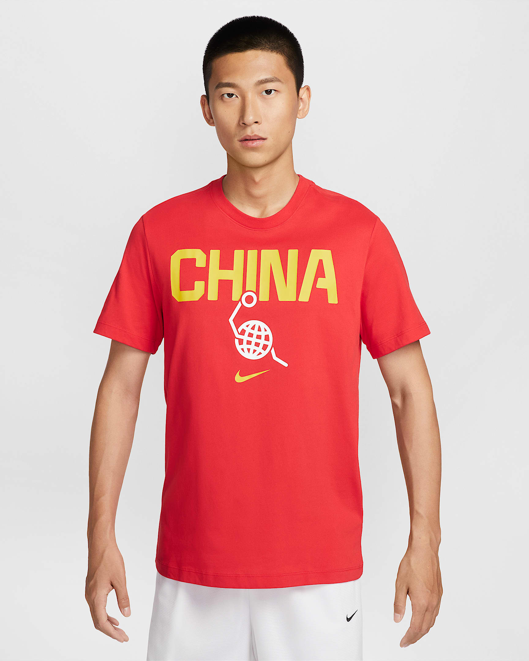 Nike "篮球小人" 男子短袖T恤 - 运动红