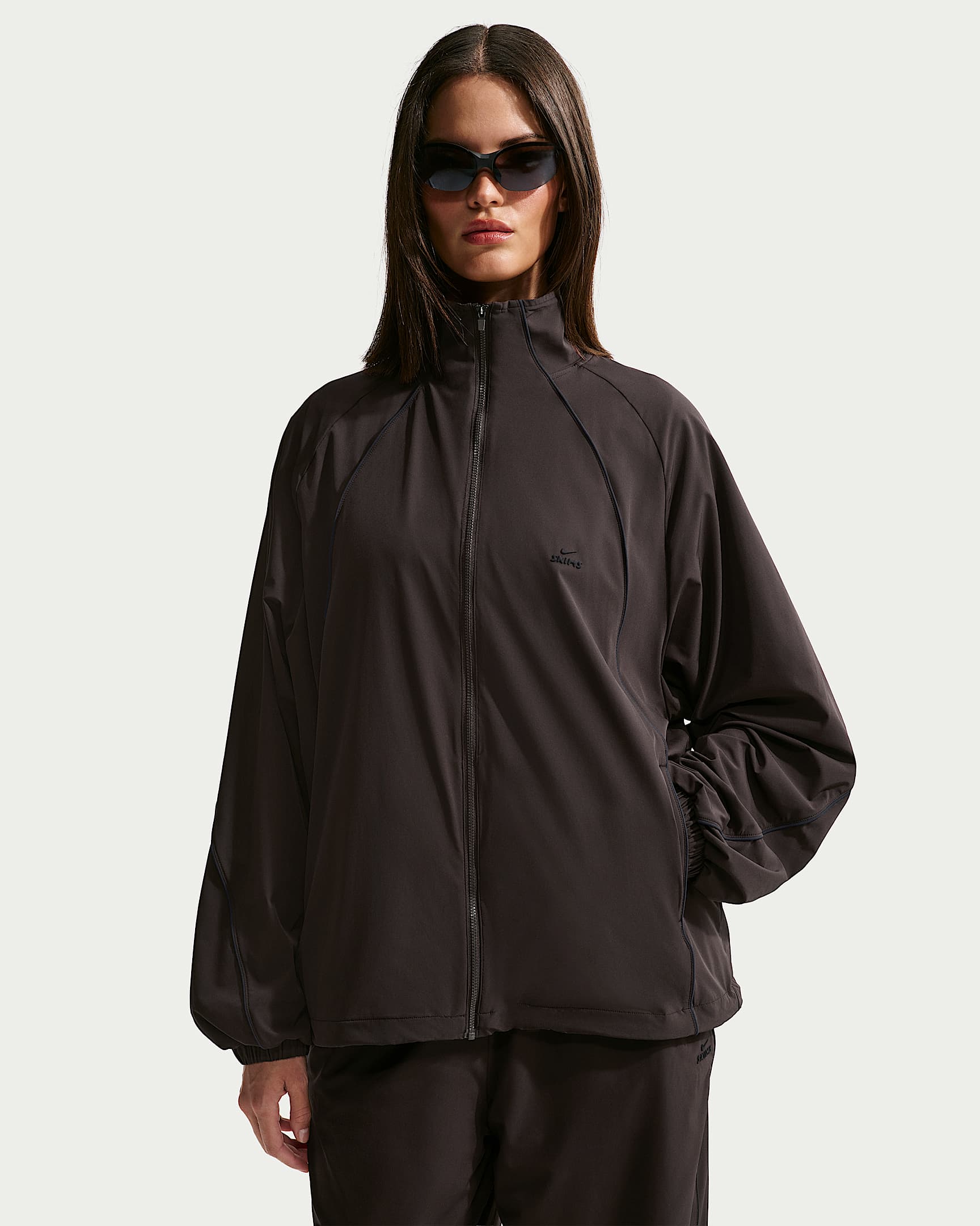 NikeSKIMS Stretch Nylon 女子 Oversize 风速干夹克 - NSKM Dark Roast