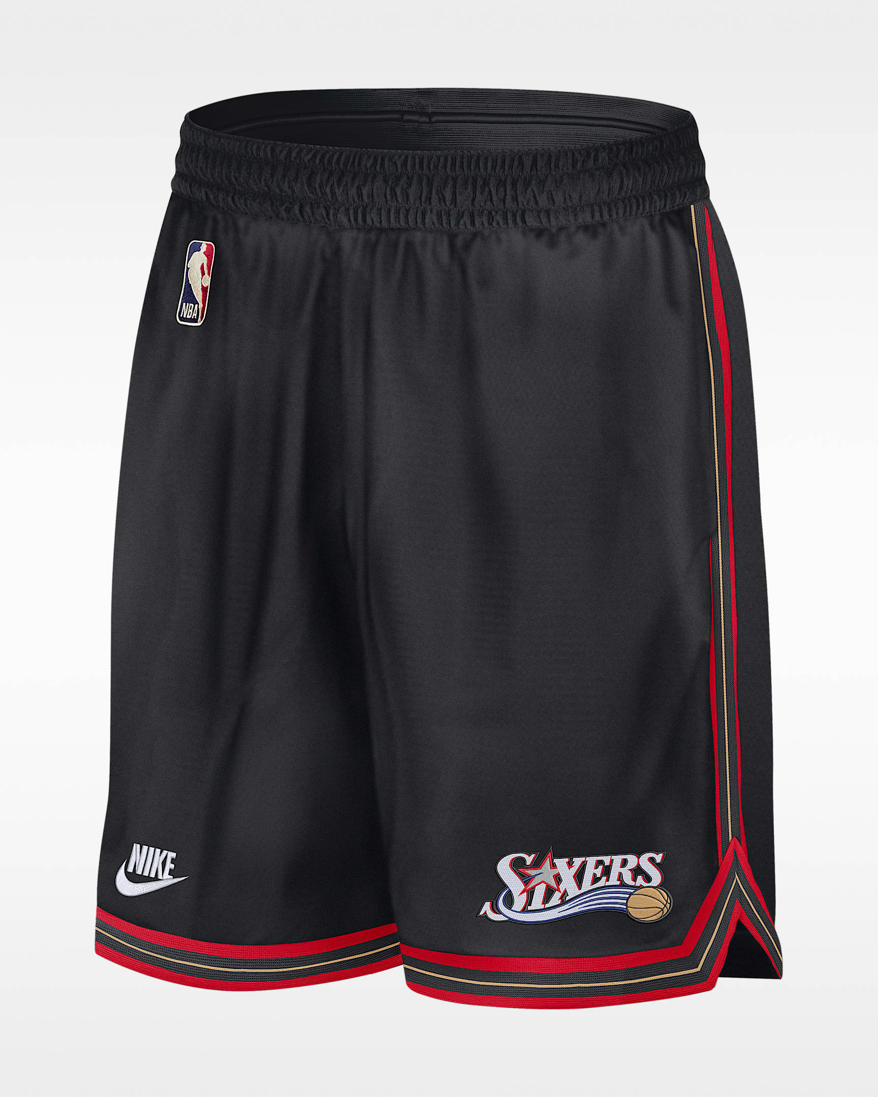 2025/26 赛季费城 76 人队 DNA Hardwood Classics Nike Dri-FIT NBA 男子速干短裤 - 黑