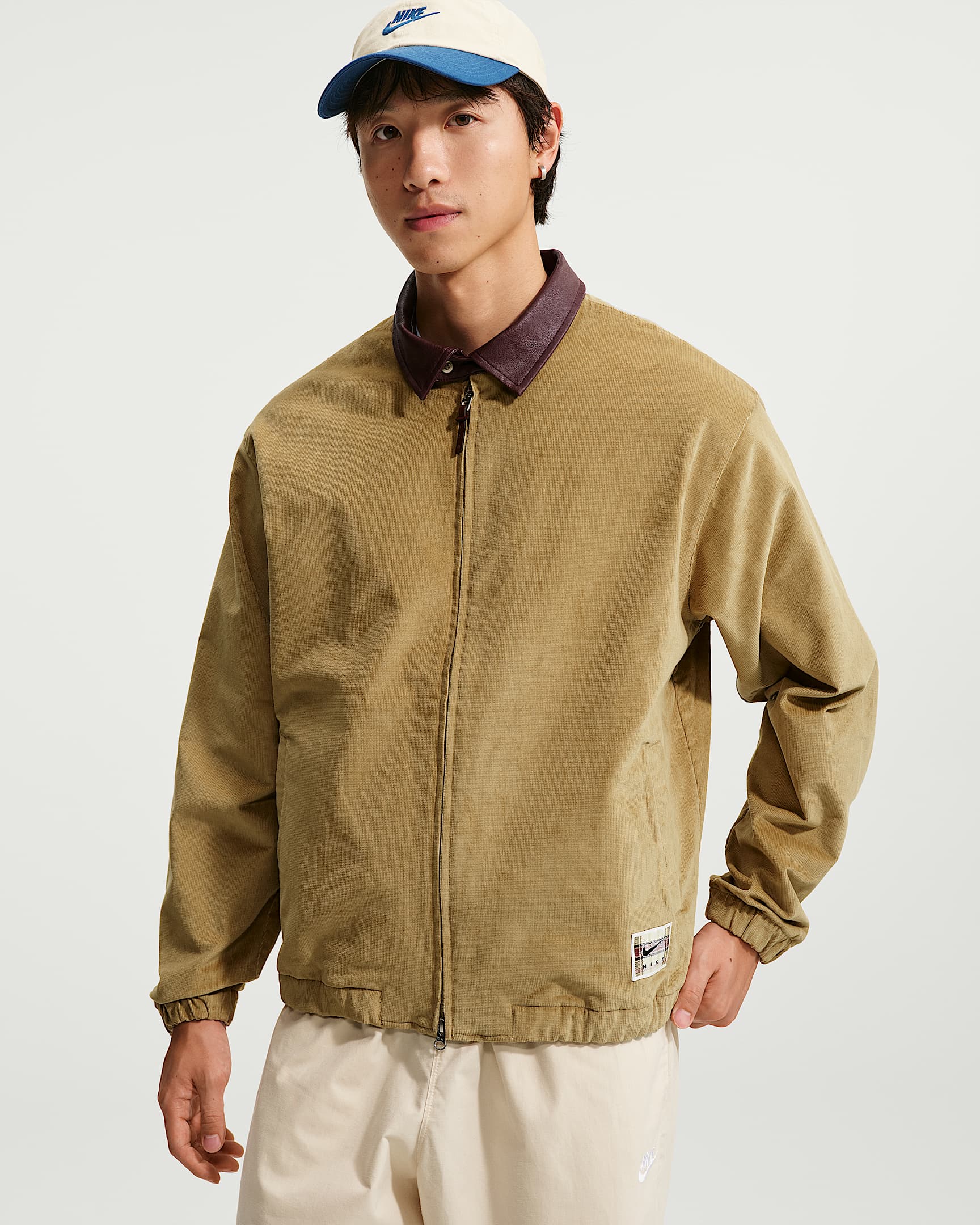 Nike Life 男子灯芯绒哈灵顿夹克 - 榛果褐