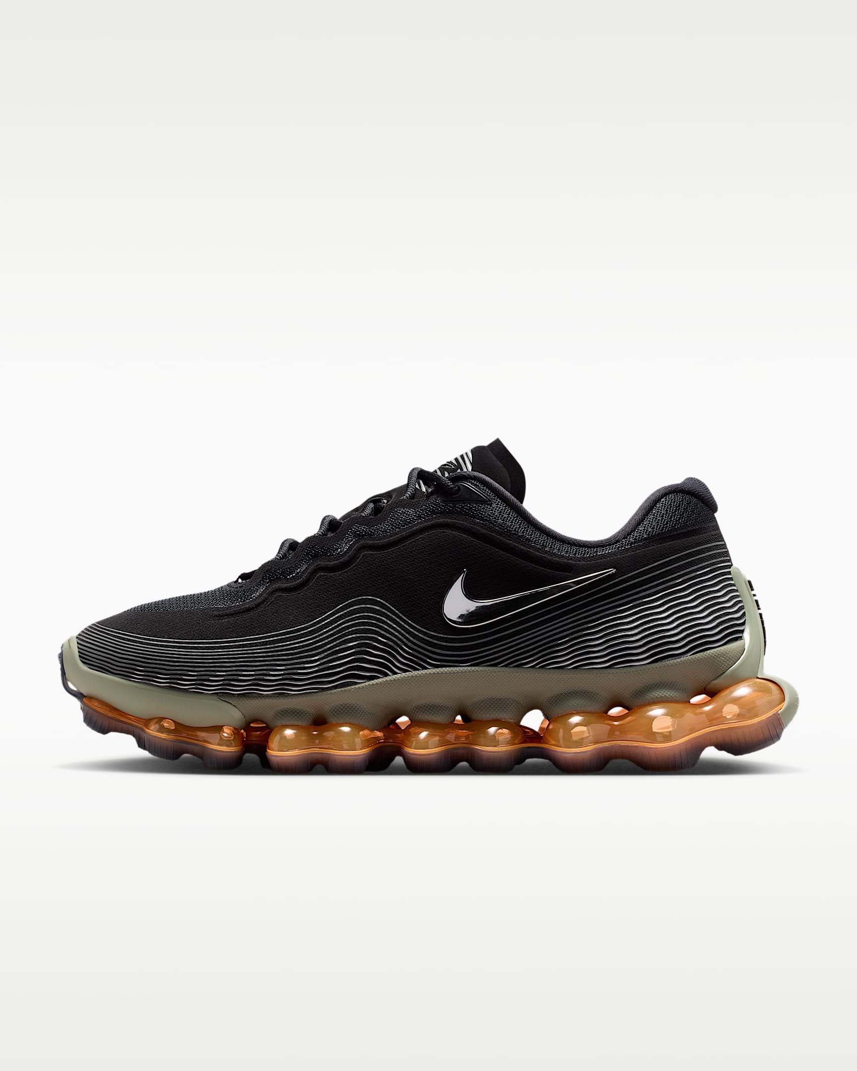 Nike Air Liquid Max 男子运动鞋 - 黑/浅军绿/白金色/金属银