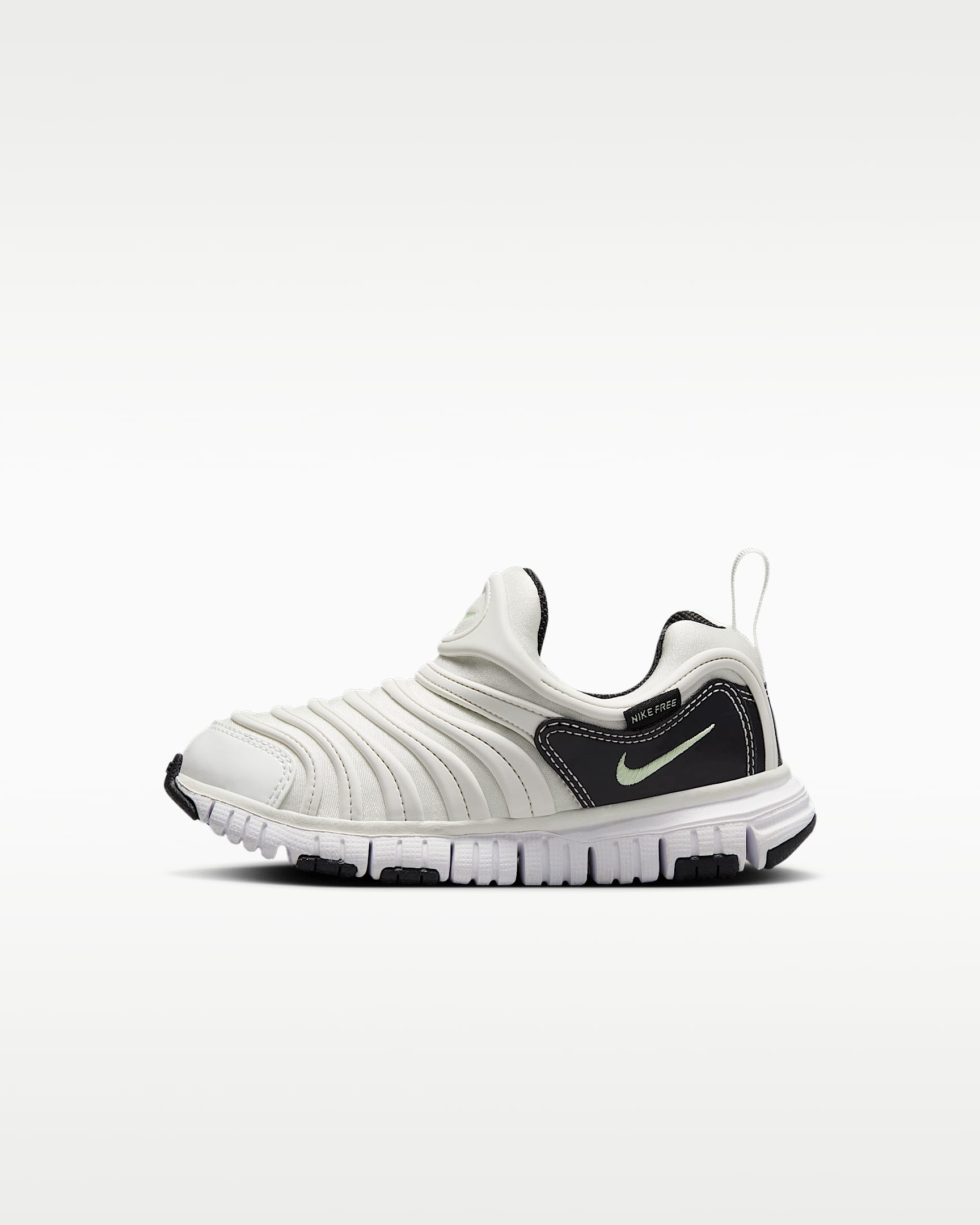 Nike Dynamo Free 耐克毛毛虫幼童易穿脱运动鞋 - 帆白/黑/白色/微黄绿