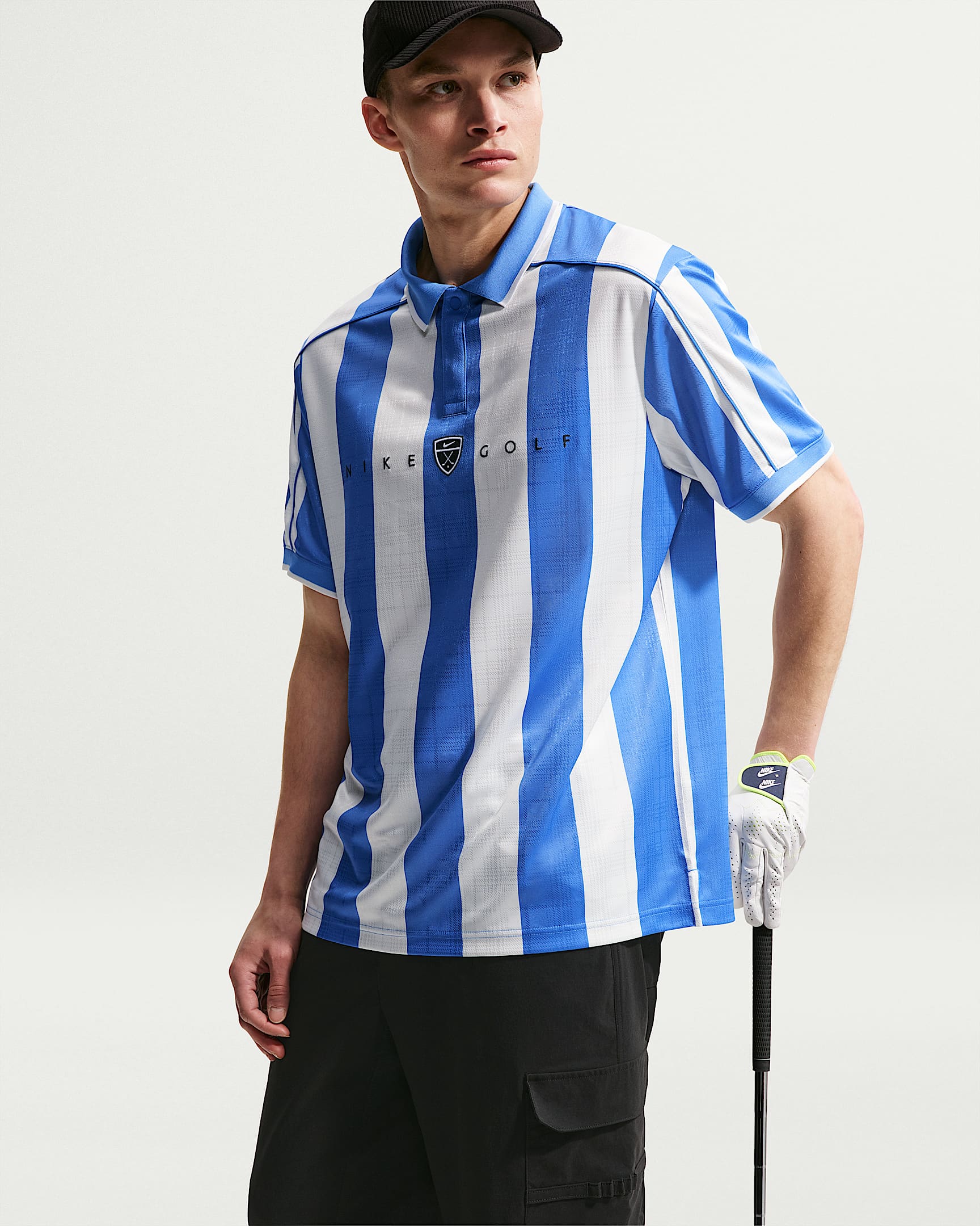 Nike Fairway Fresh Dri-FIT 男子速干宽松短袖高尔夫翻领T恤 - 太平洋蓝/太平洋蓝