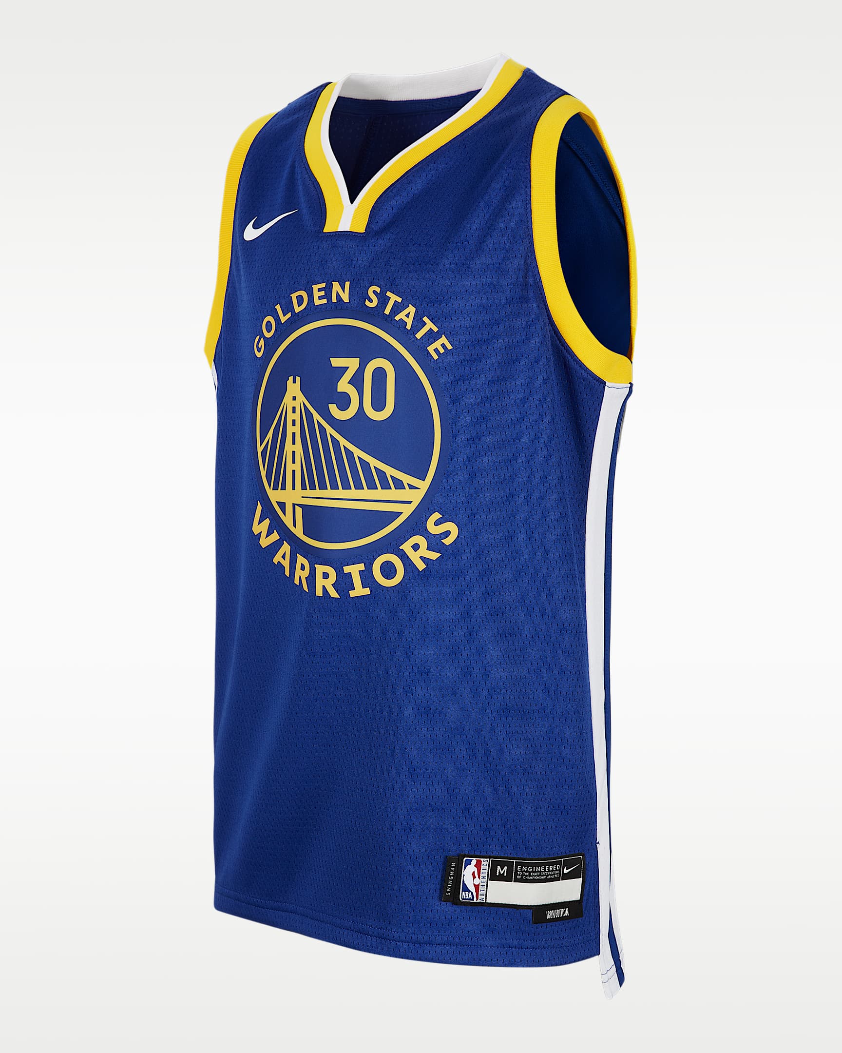 金州勇士队 Icon Edition Nike NBA Swingman Jersey 大童（男孩）速干球衣 - 灯草蓝