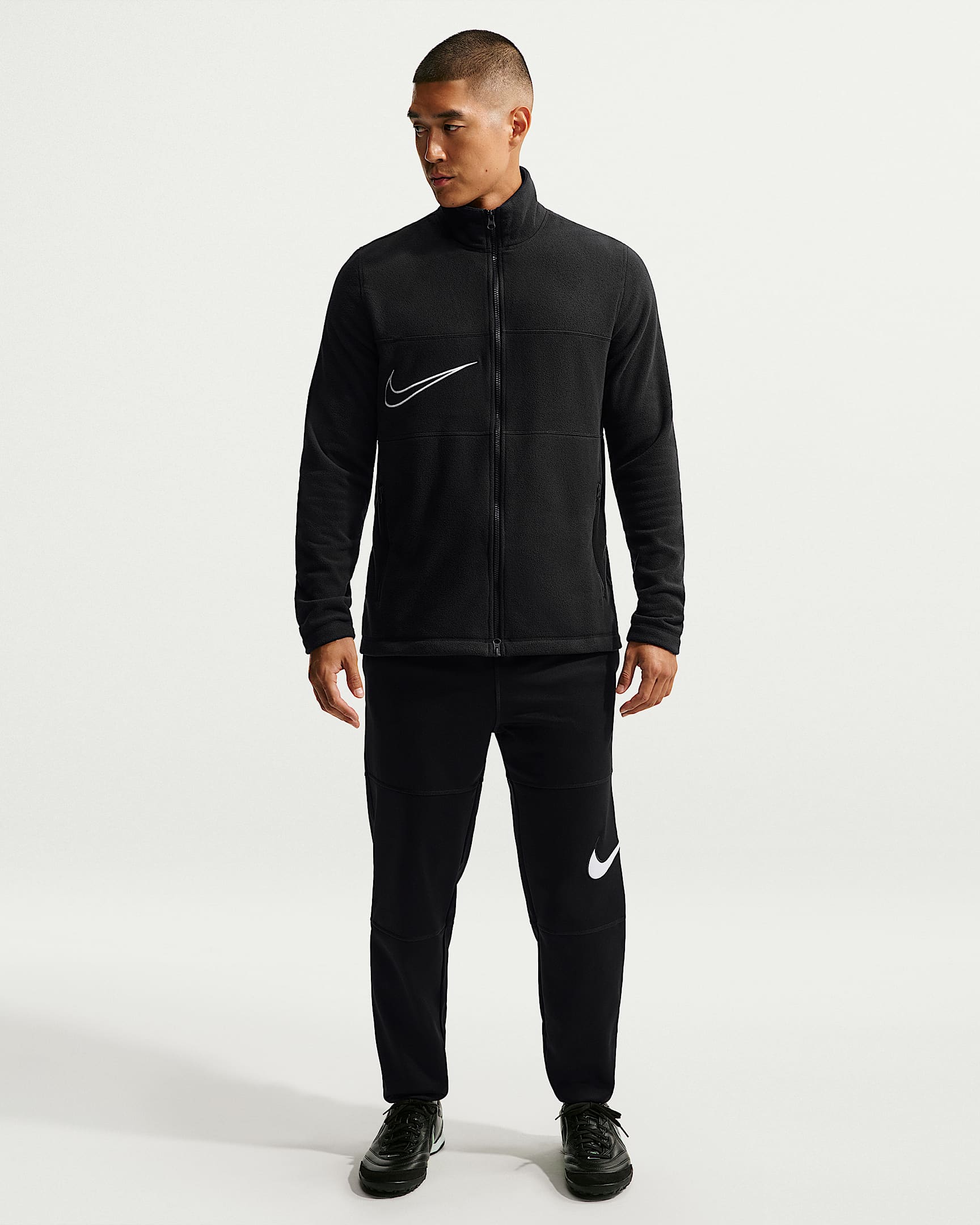 Nike Premier 男子加绒足球长裤 - 黑/白色