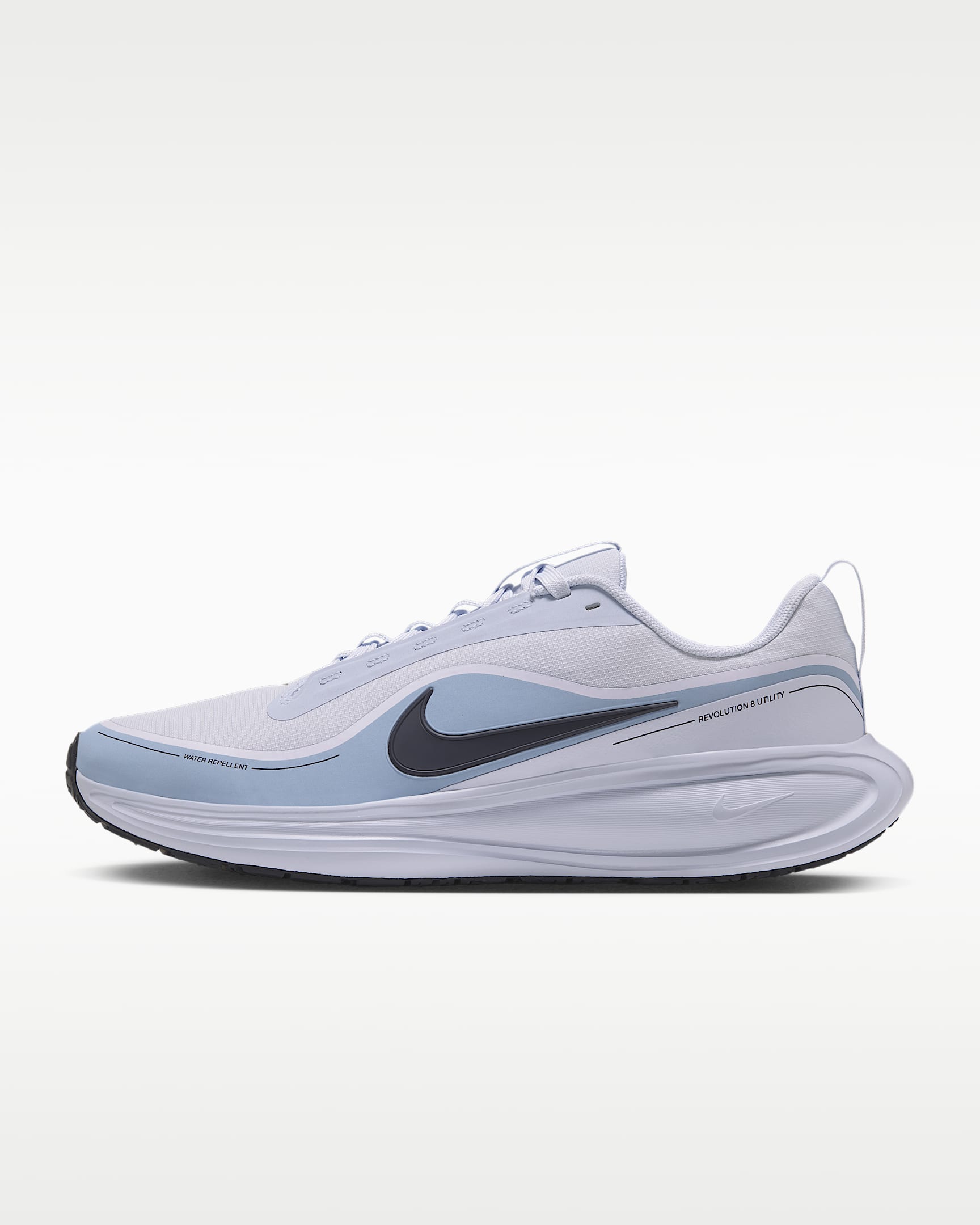 Nike Revolution 8 Utility 男子公路跑步鞋 - 足球灰/浅军械蓝/白色/铁架黑