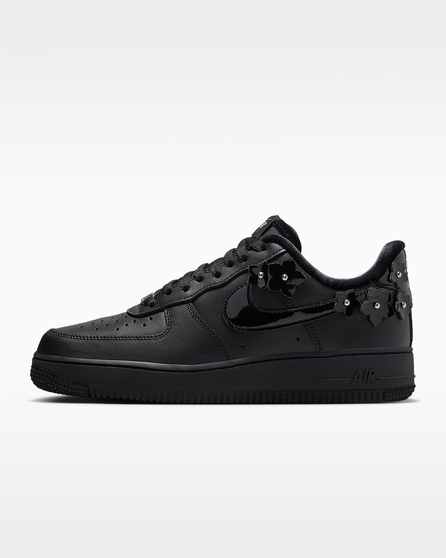Nike Air Force 1 '07 "Florette" 女子空军一号运动鞋 - 黑/灰黑/金属银/黑
