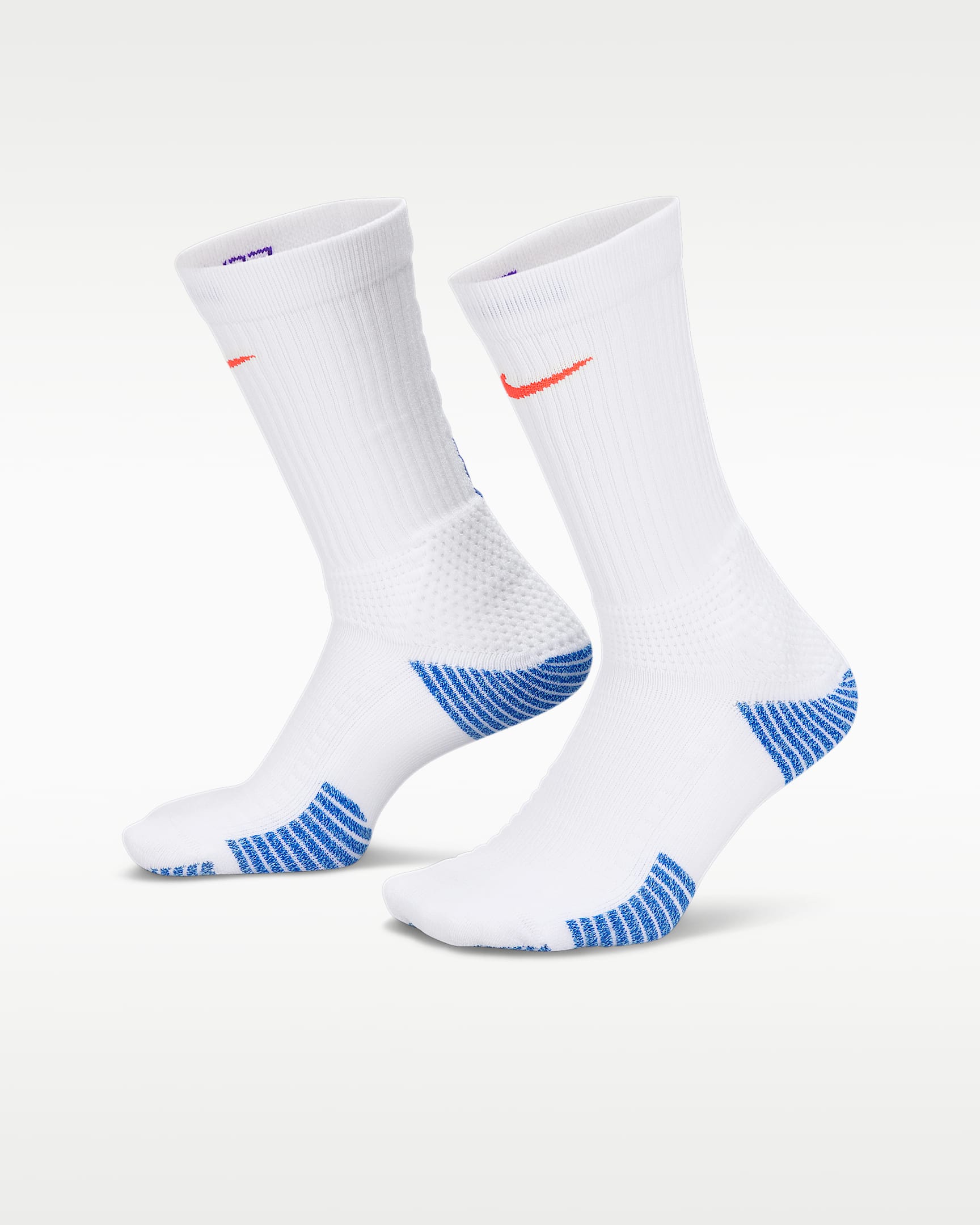 Nike Elite 2.0 舒适速干中筒运动袜（1 双） - 白色/赛车蓝/浅绿/亮深红