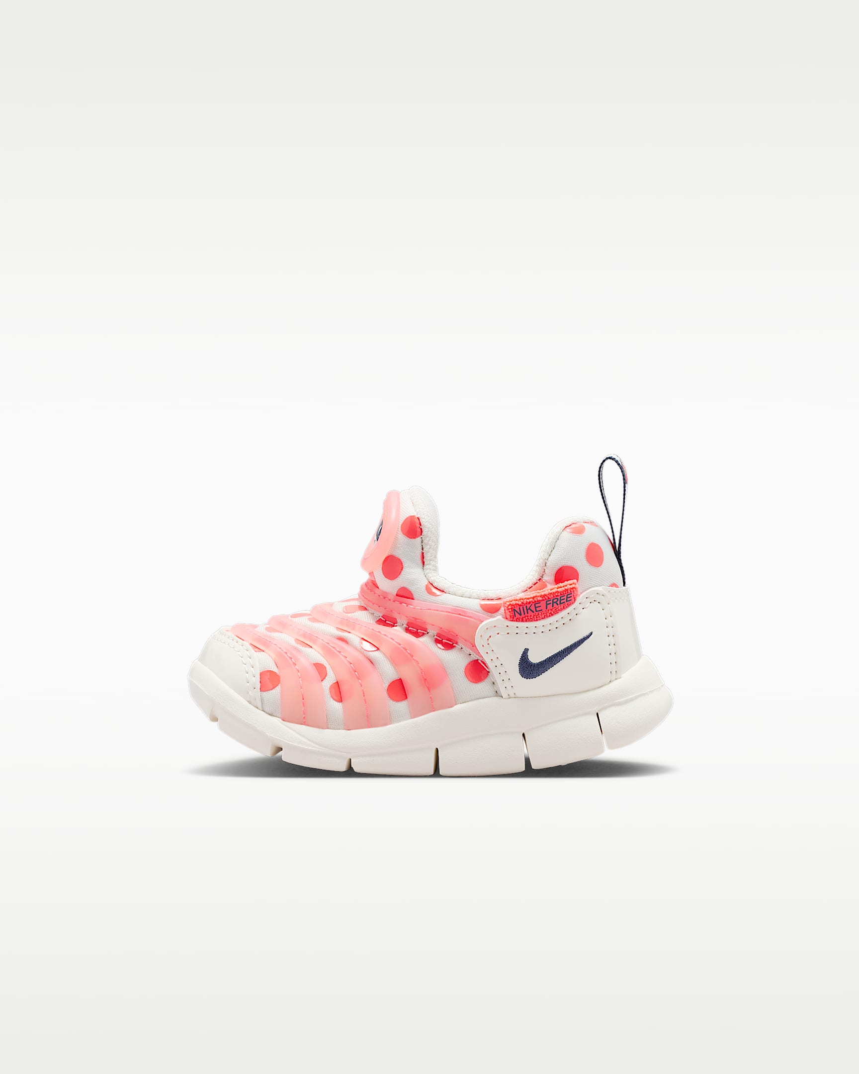Nike Dynamo Free 耐克毛毛虫婴童运动鞋 - 淡象牙白/火山岩红/浅铁矿石灰/闪电蓝