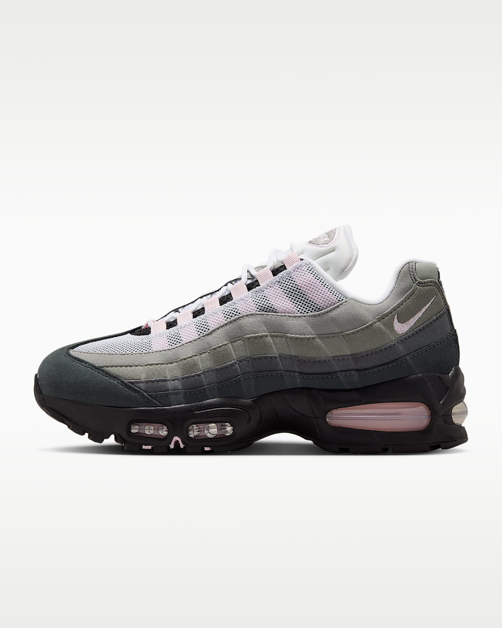 Nike Air Max 95 Big Bubble 女子运动鞋 - 黑/白色/银/泡沫粉