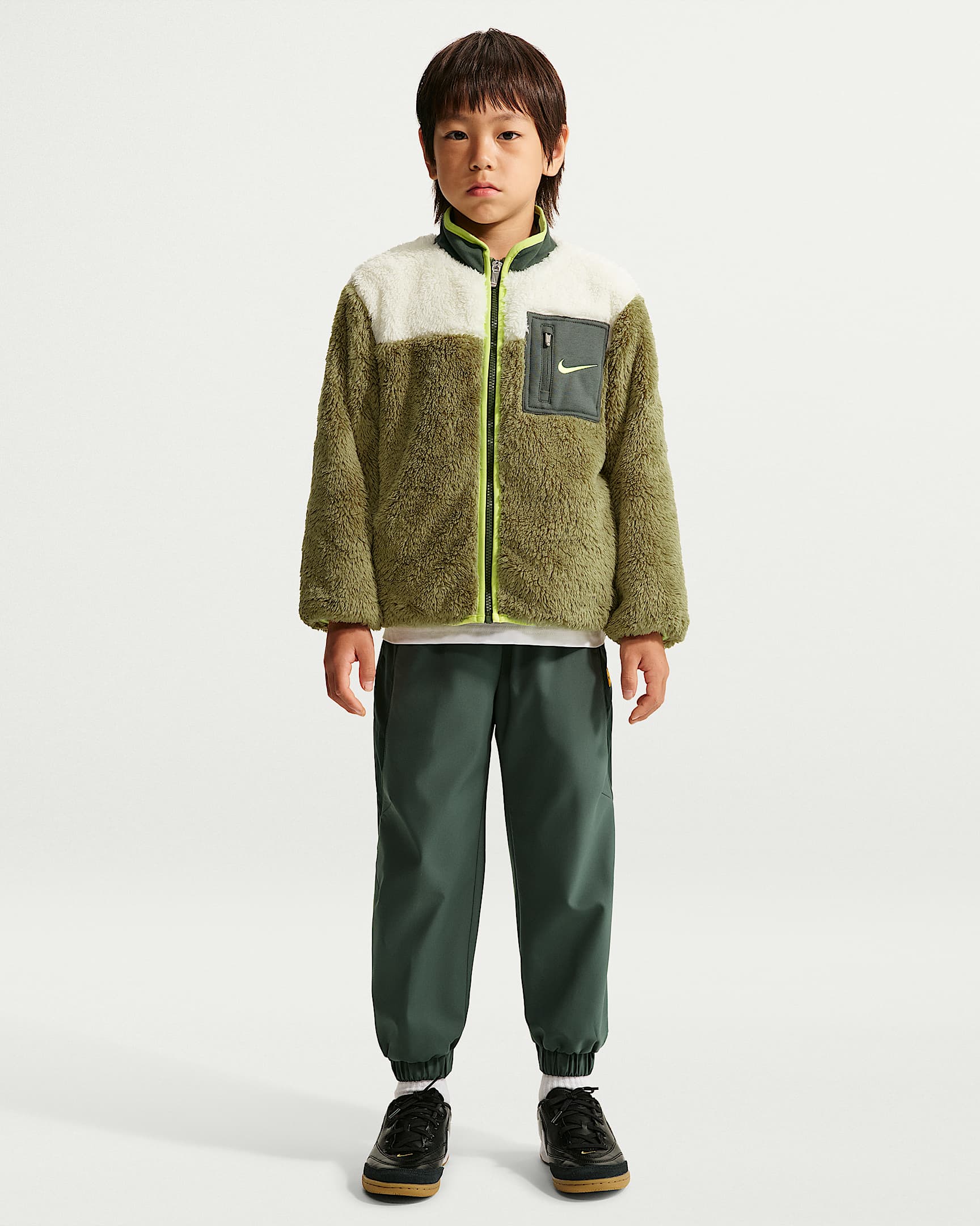Nike 幼童加绒里料梭织长裤 - 迷彩绿