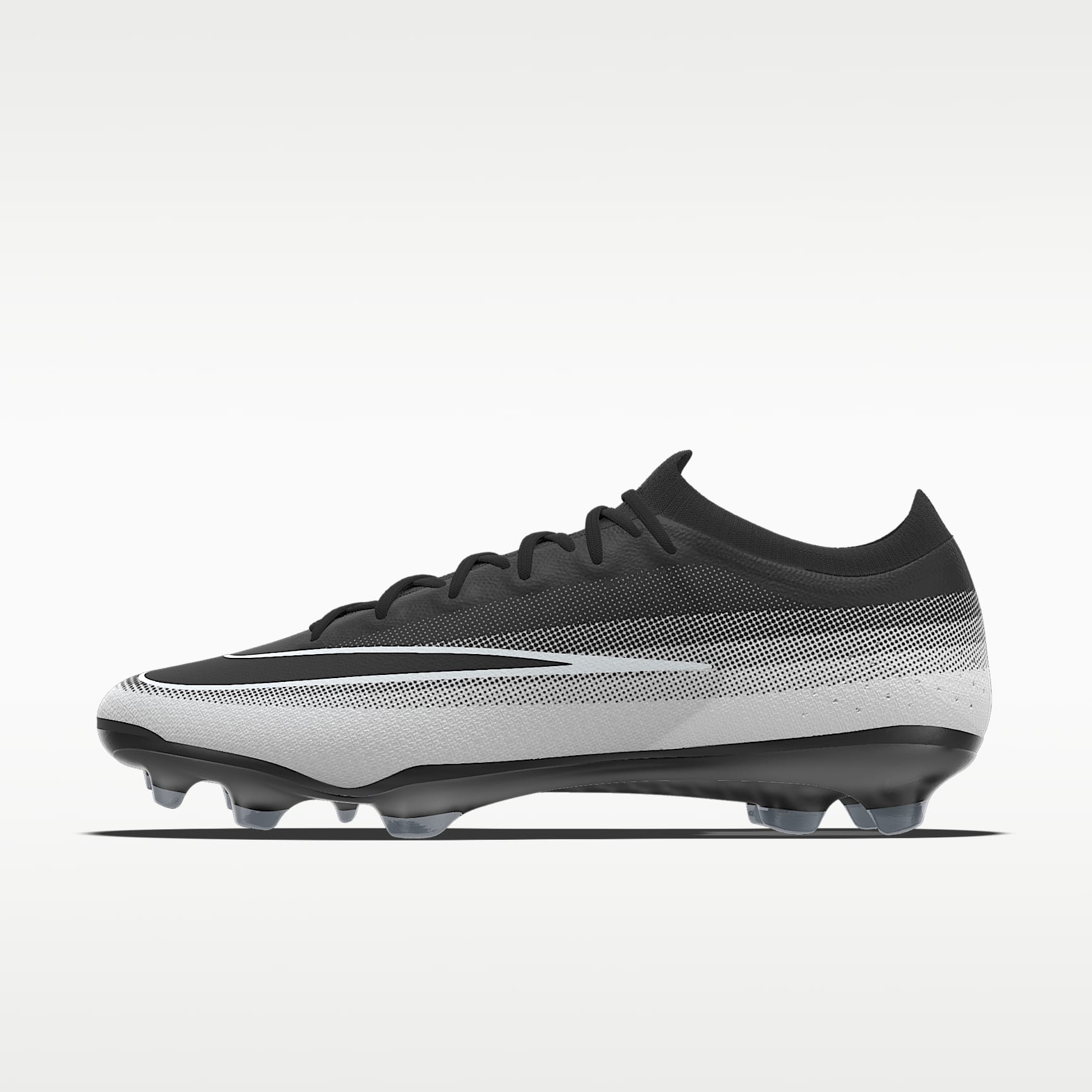 Nike Mercurial Vapor 17 Elite By You 专属定制 FG 天然硬质草地低帮足球鞋 - 黑/白色