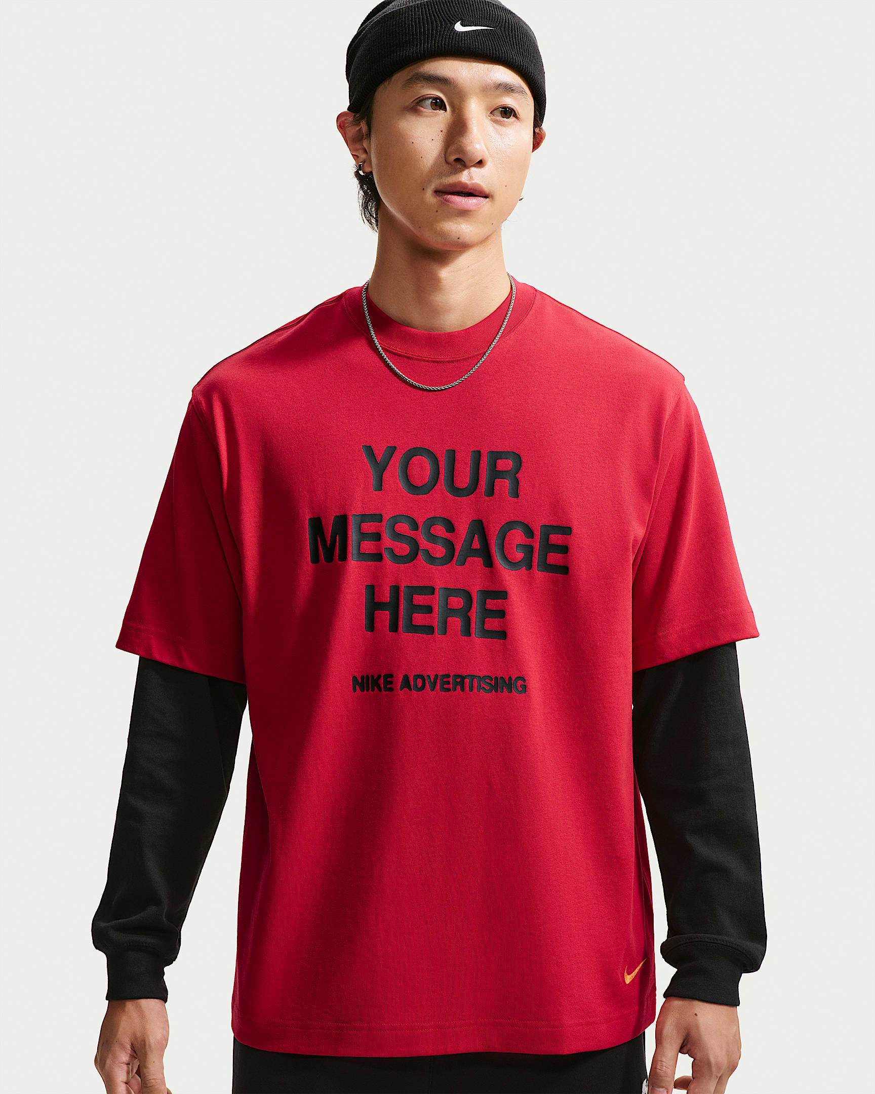 Nike "Your Message Here" 男子短袖T恤 - 健身红