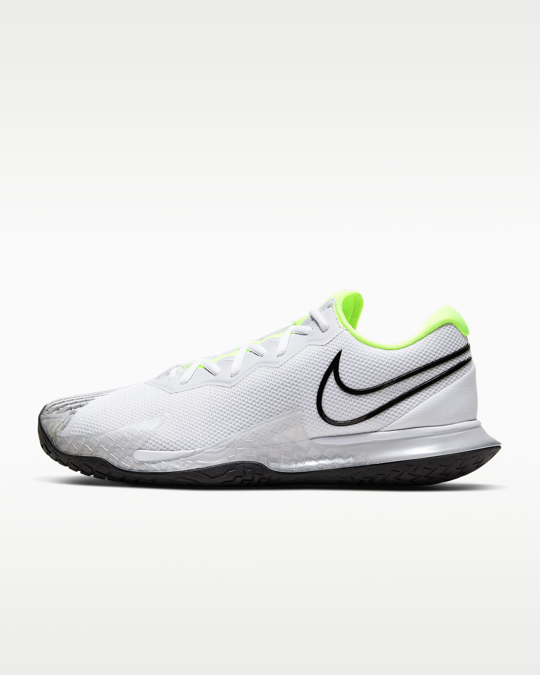 NikeCourt Air Zoom Vapor Cage 4 男子硬地球场网球鞋 - 白色/荧光黄/白金色/黑