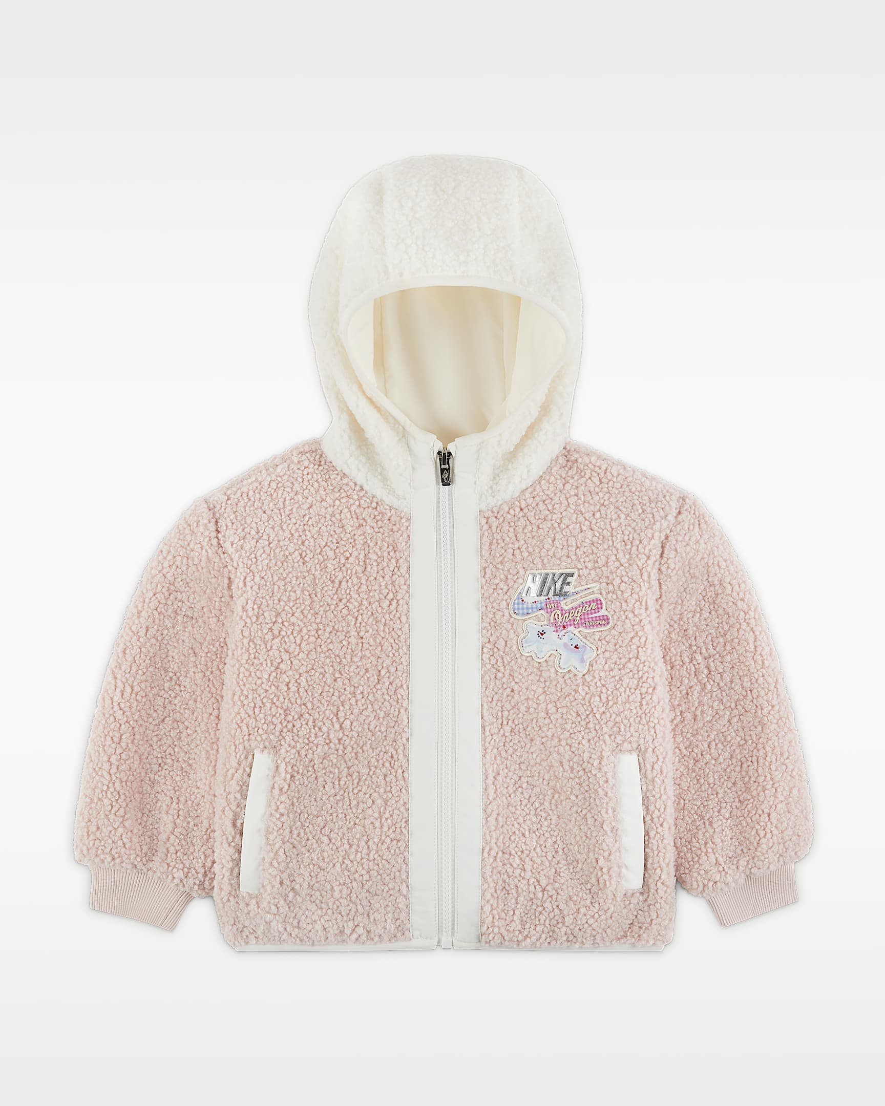 Nike Whimsy 婴童冬季款仿羊羔绒夹克 - 砂岩灰粉