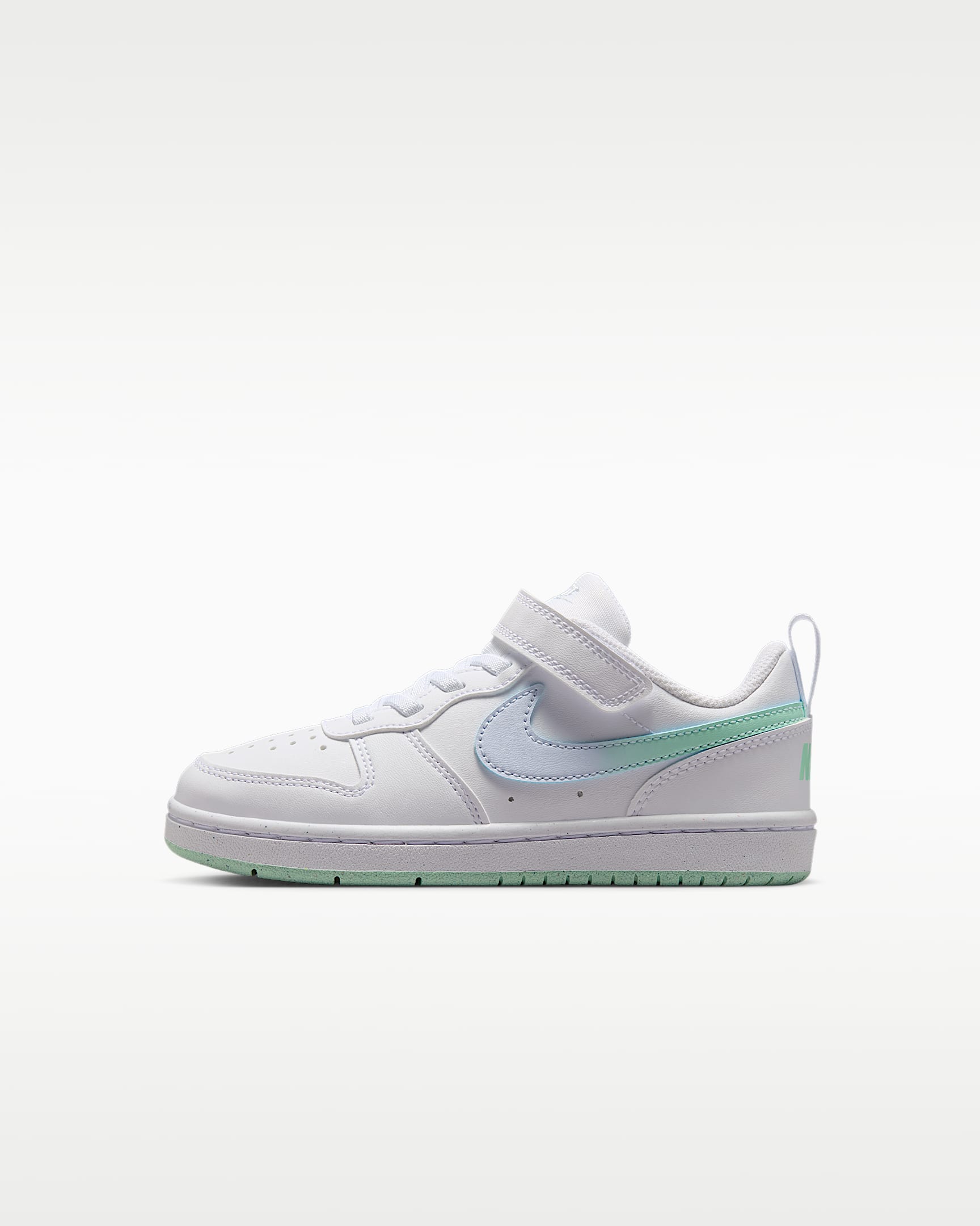 Nike Court Borough Low 耐克酷菠萝幼童运动鞋 - 白色/足球灰/北极绿