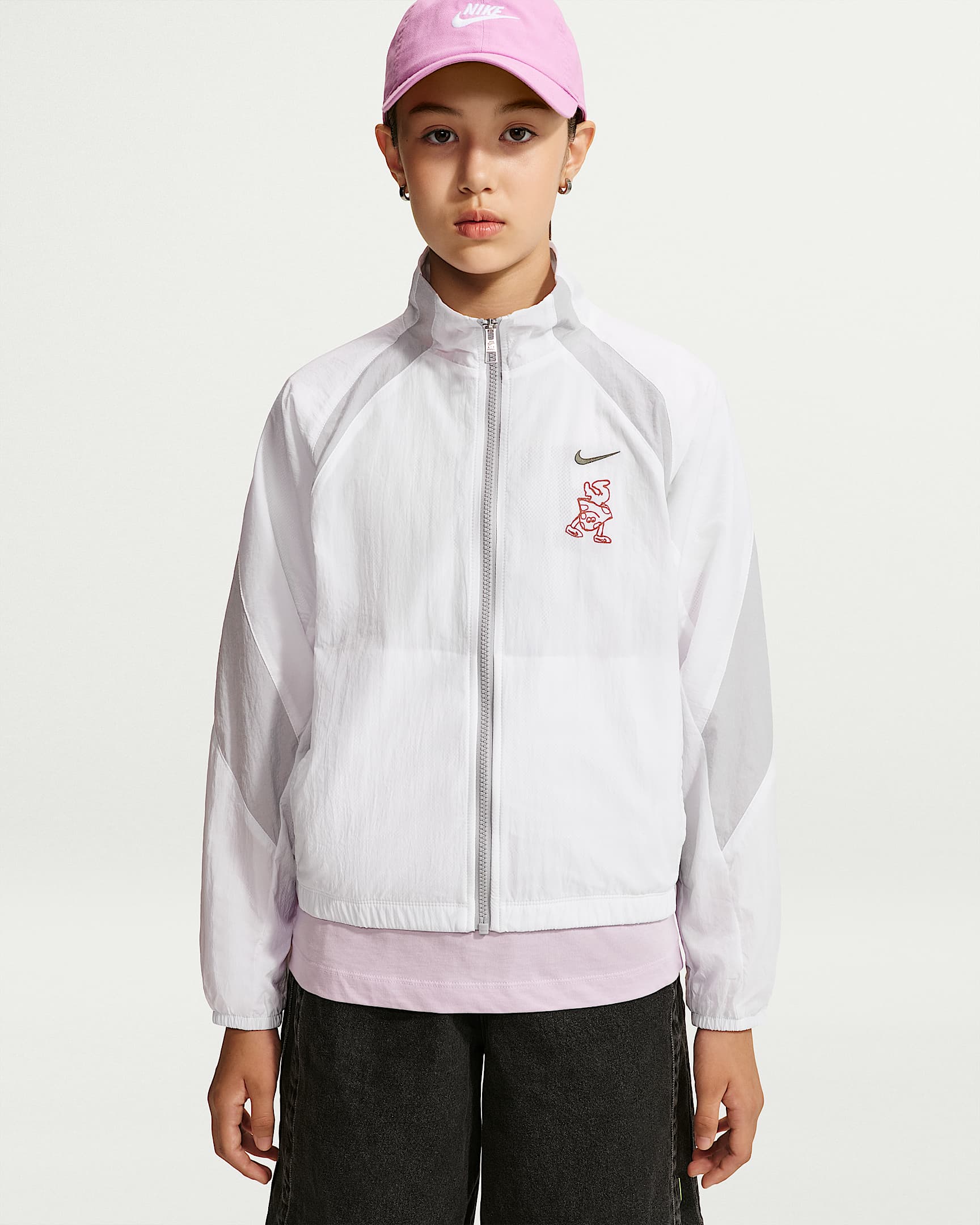 Nike Air 大童梭织运动夹克 - 白色