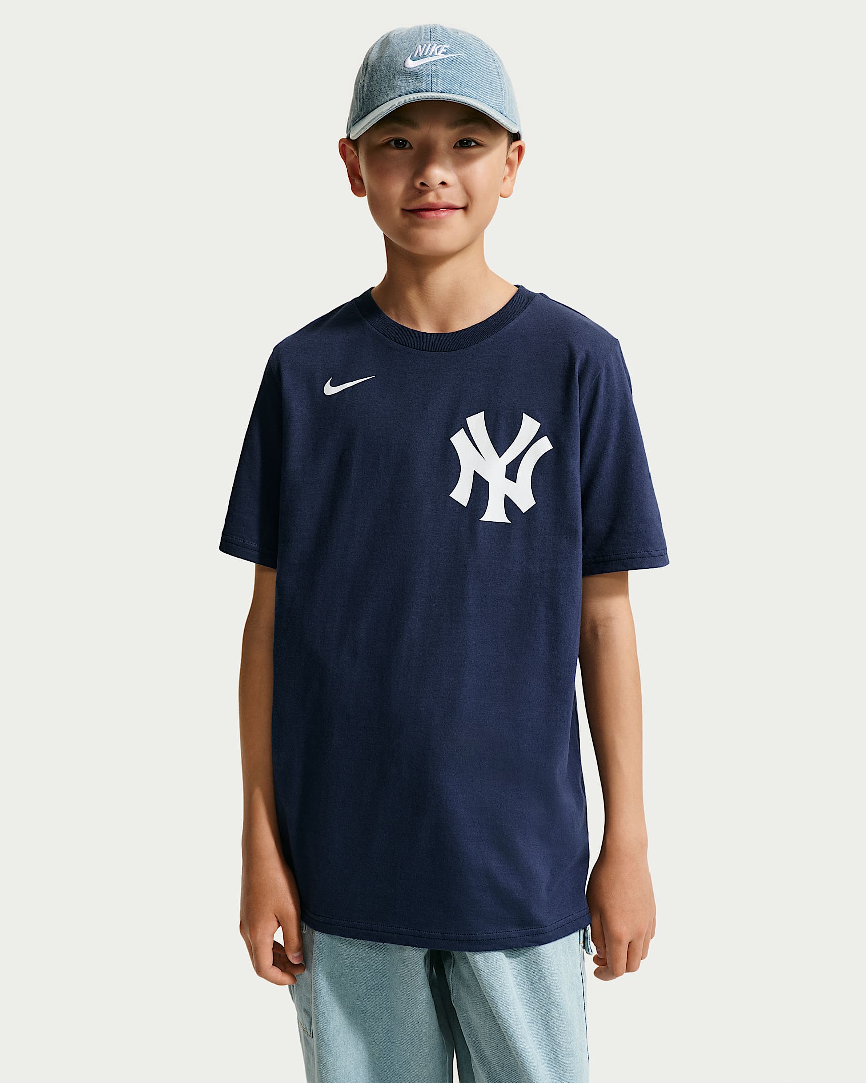 纽约洋基队 Nike MLB 大童（男孩）T恤 - 深藏青