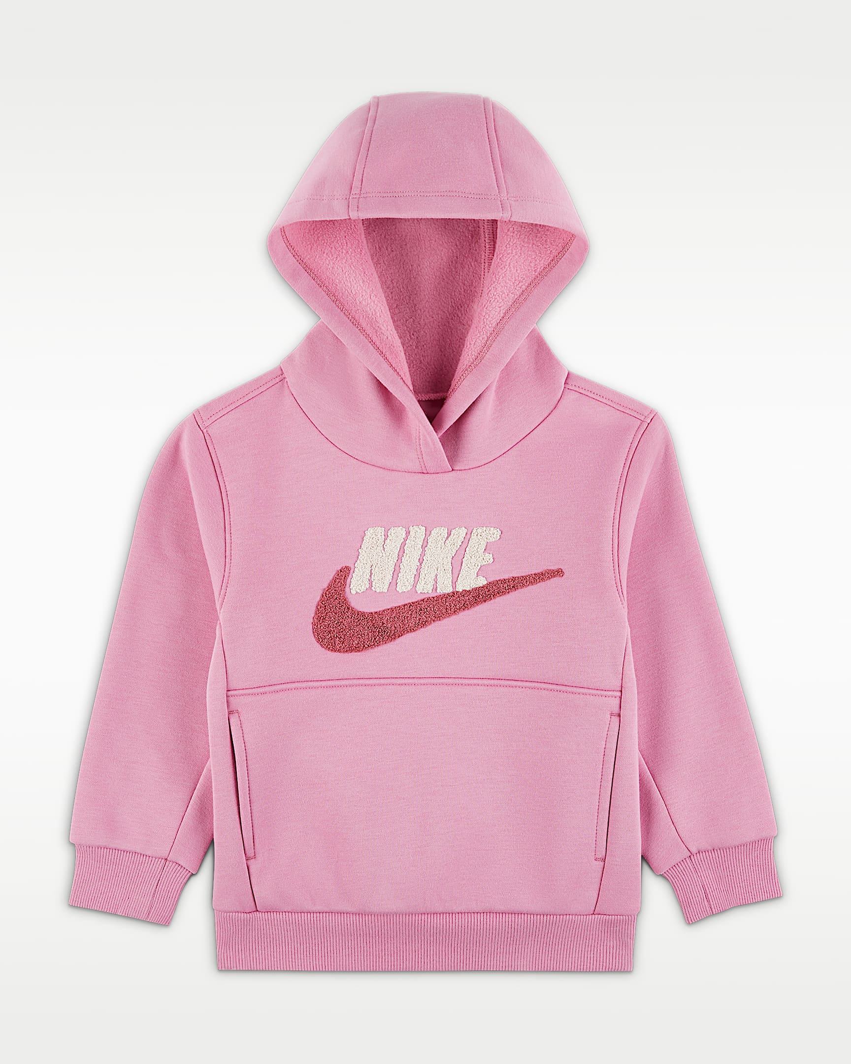 Nike Club 婴童加绒套头连帽衫 - 神秘火烈鸟红